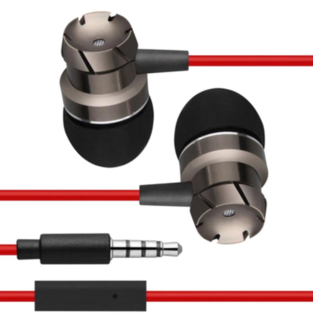 2x3.5mm SuperBass Music In-ear Stereo Headphones Headset With Mic Red