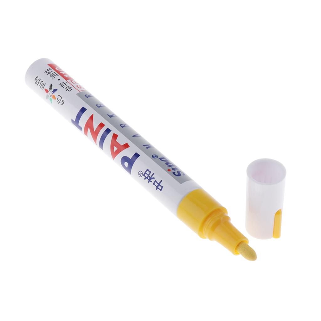 3xWaterproof Permanent Paint Marker Pen Tire Metal Marking Acrylic Pens Yellow
