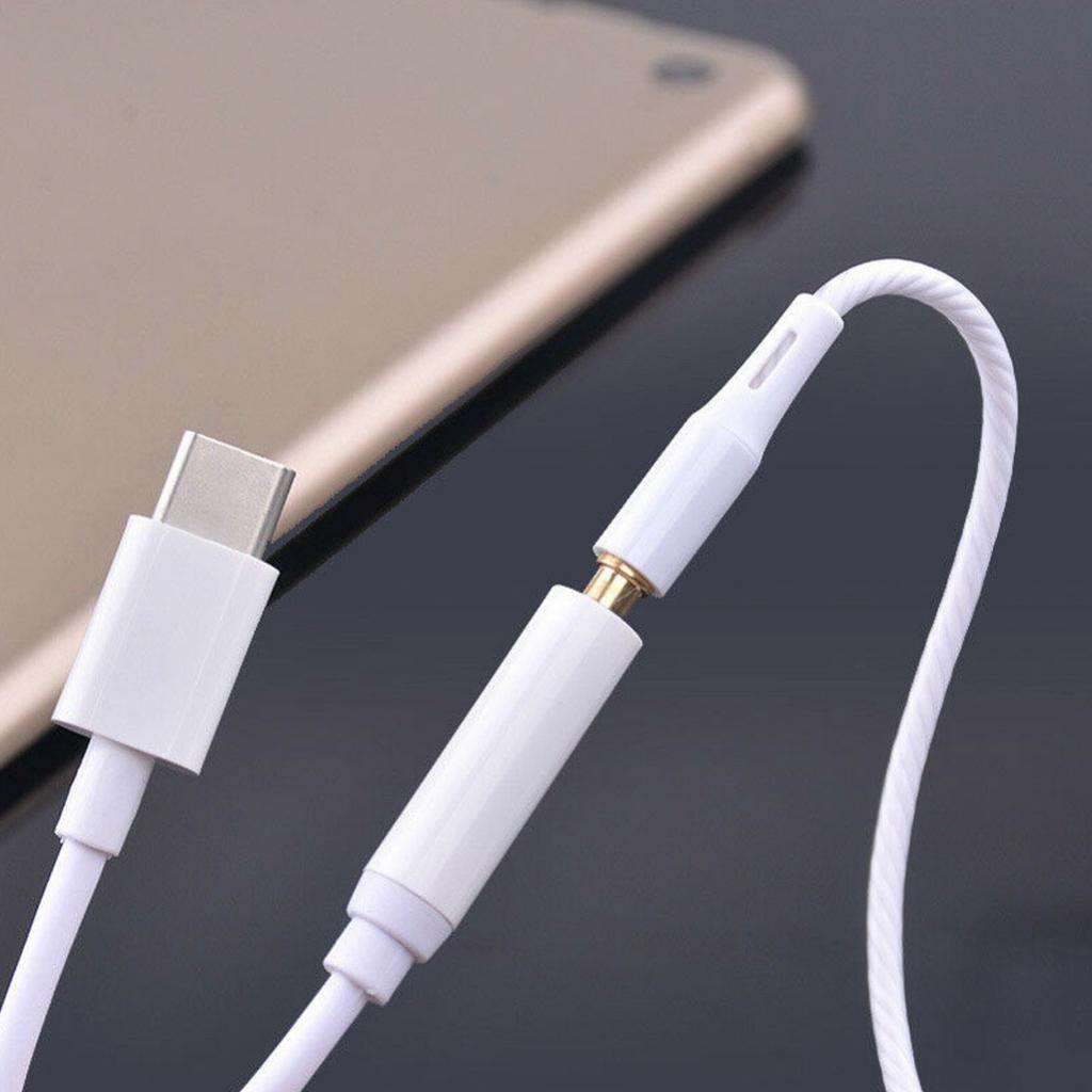 4xUSB 3.1 Type C Male to 3.5mm AUX Female Earphone Audio Adapter Cable White