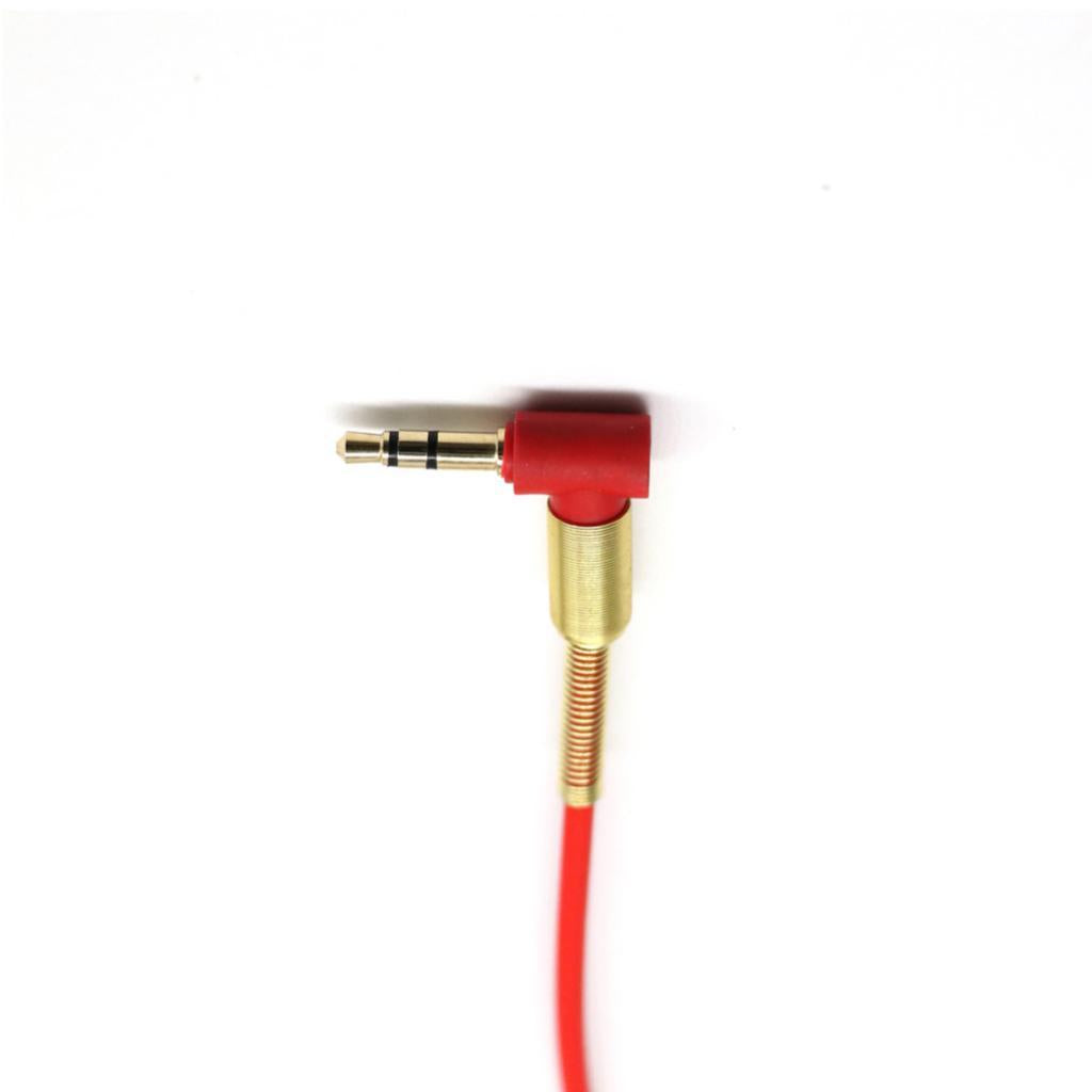 3x3.5mm Jack Audio Cable Male To Male 90 Degree Right Angle Aux Cable Red