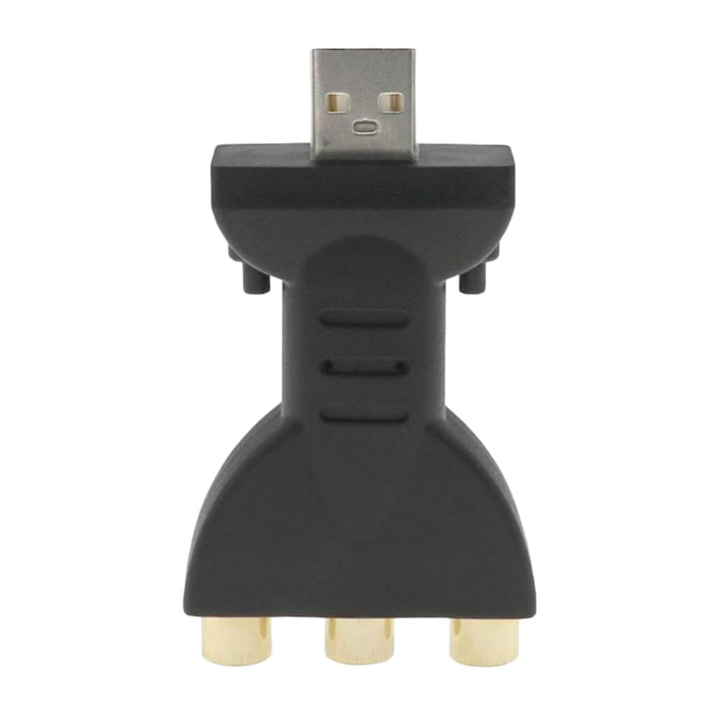 2xUSB Male To 3 RCA Female Audio Video Adapter AV Converter Cable Cord HDTV TV