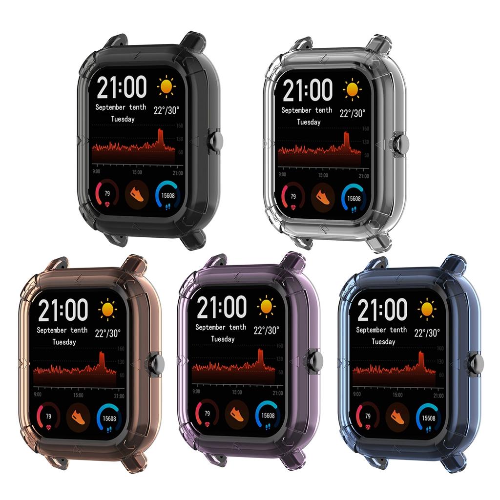 4xSmart Watch Screen Case Cover Bracelet Soft Protector for Amazfit GTS Pink