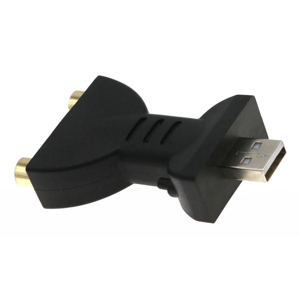 4xPortable USB Male to 2 RCA Female Video Power Adapter Converter HDTV 1 Piece