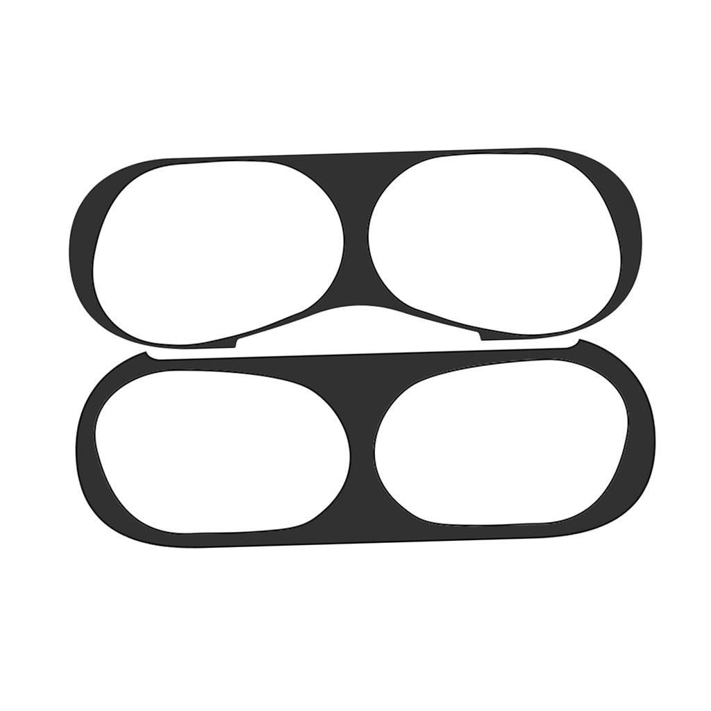 2xMetal Dust Guard Protect For Airpods Pro Case Shell Skin Stickers Black