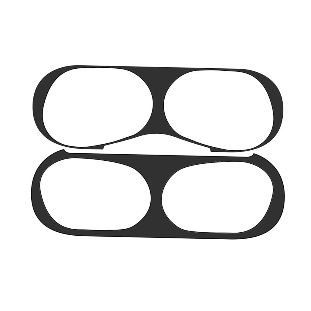 2xMetal Dust Guard Protect For Airpods Pro Case Shell Skin Stickers Black