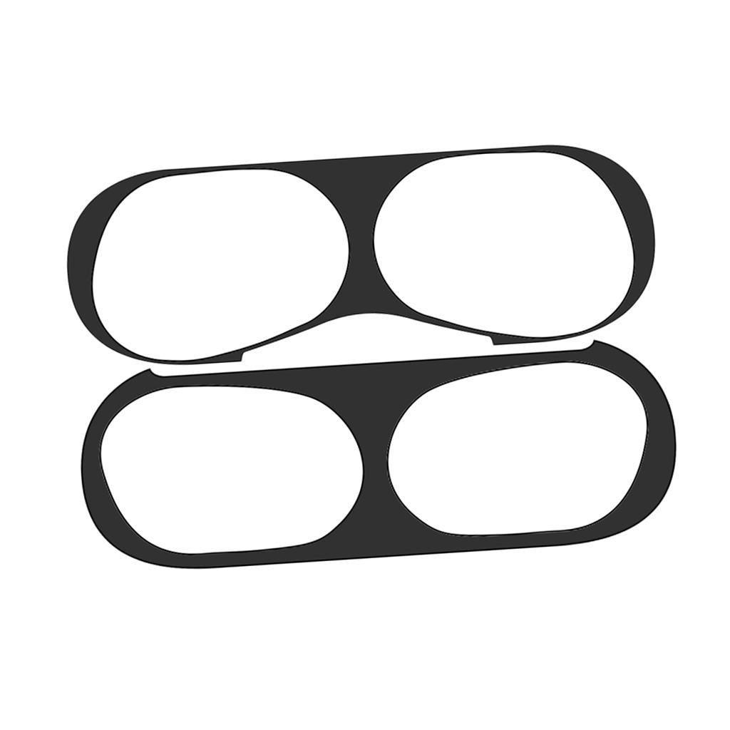 2xMetal Dust Guard Protect For Airpods Pro Case Shell Skin Stickers Black