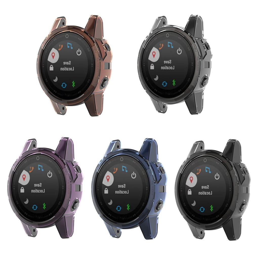 4xSmart Watch Screen Case Cover Silicone Protector for Garmin Fenix 5S white