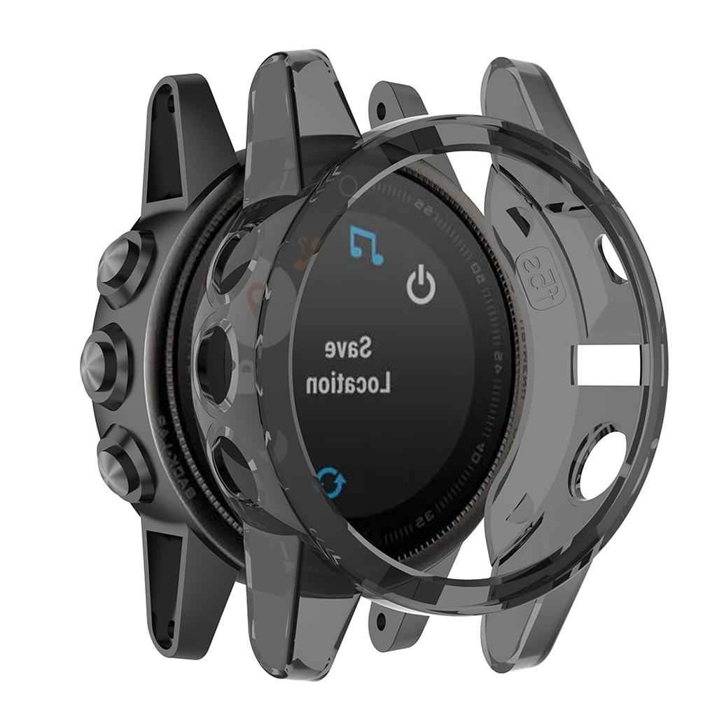 Smart Watch Screen Case Cover Silicone Protector for Garmin Fenix 5S black