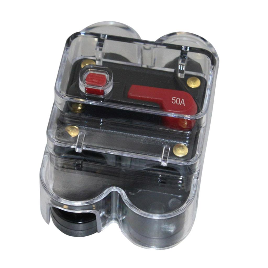 CAR STEREO AUDIO CIRCUIT BREAKER FUSE INLINE FOR 12V DC CAR A/V SYSTEM 50A