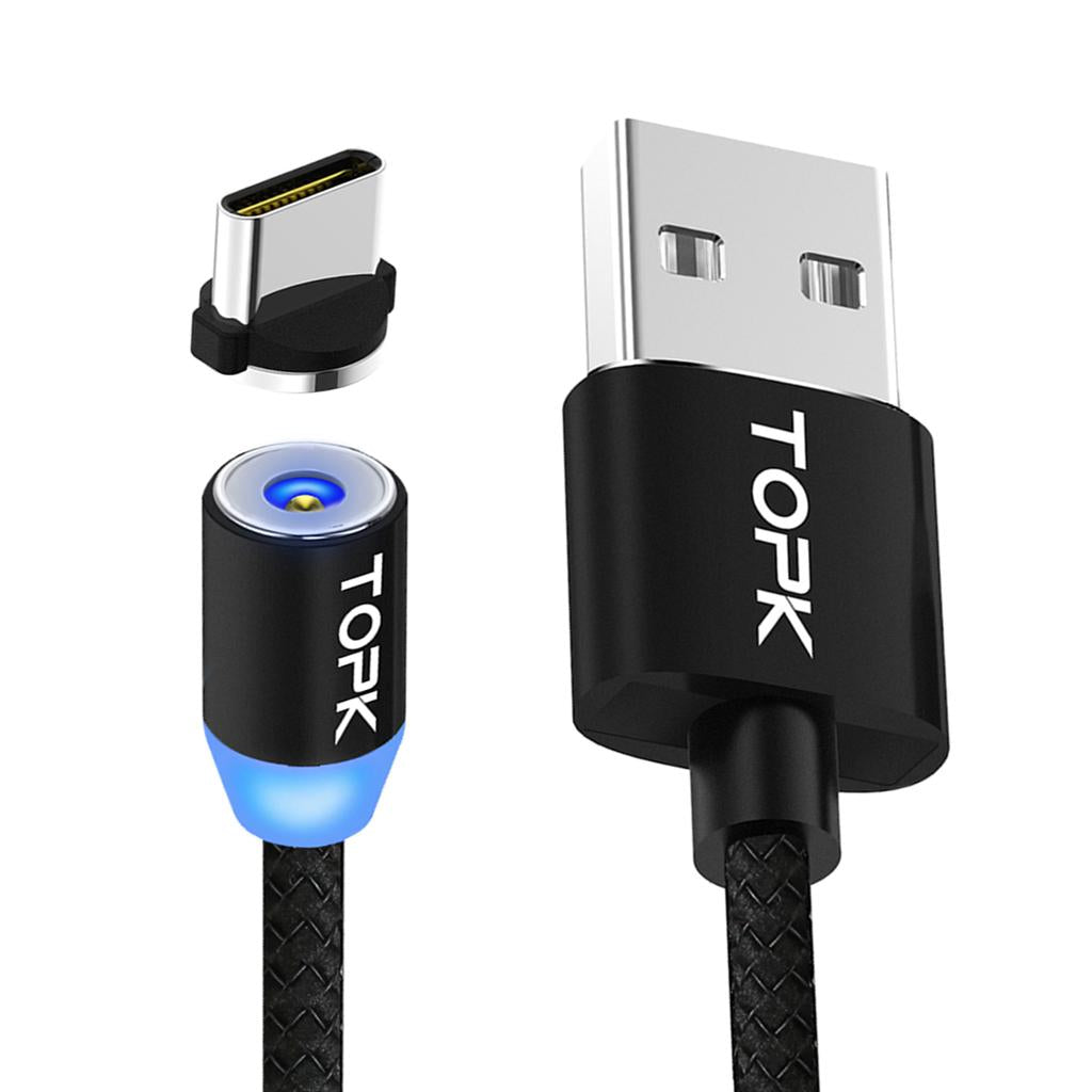 3xMagnetic Charging / Date Sync Cable Adapter TYPE-C Cable Head, Black