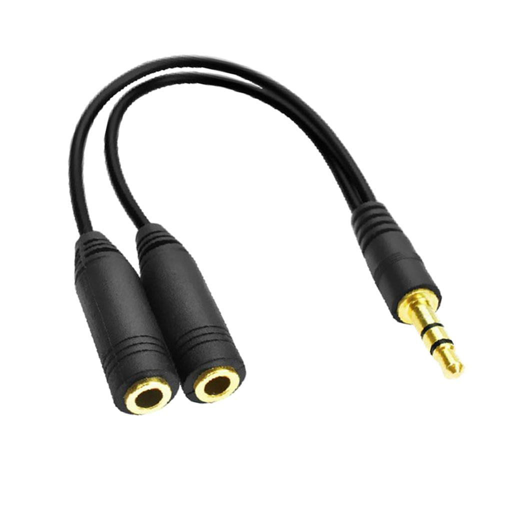 2x3.5mm Stereo Audio Male To 2 Female Y Splitter Cable Adapter For Headset Mic
