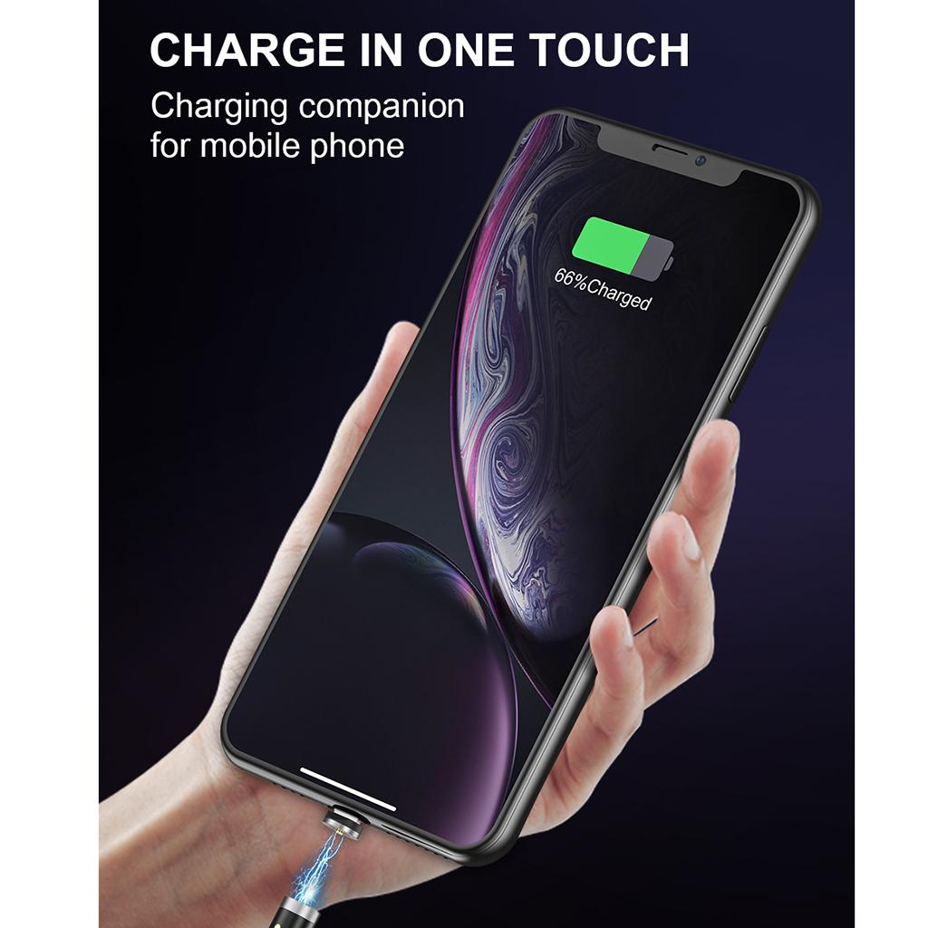2x540 Magnetic Charging USB Cable 360 180 purple 2m Type-C