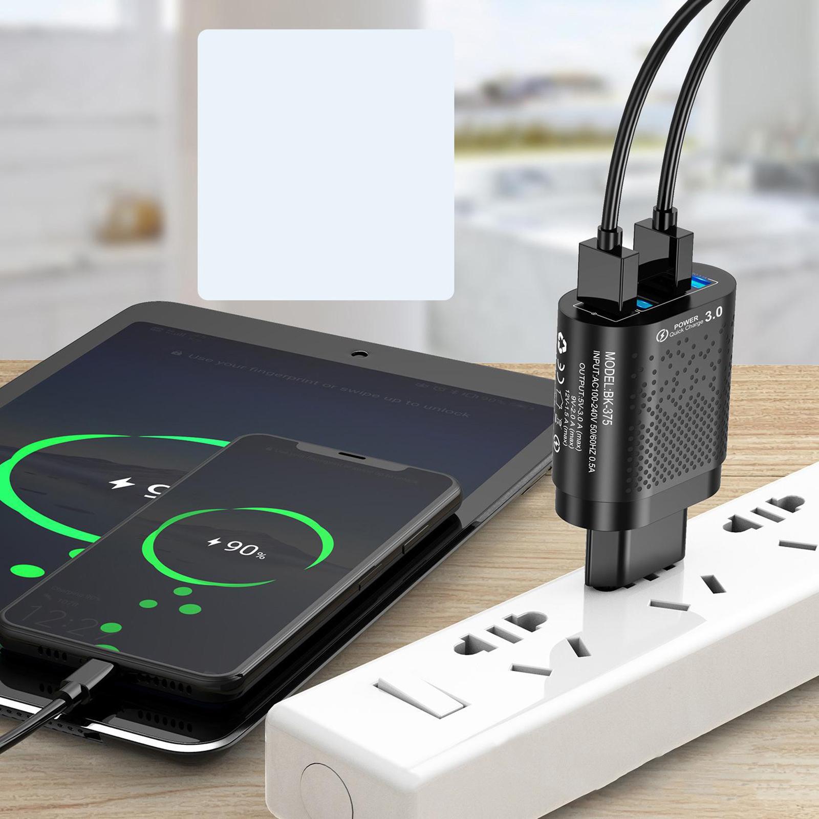 4x4 USB Ports Hub Wall Charger Power Adapter EU Plug USB Cube Adapter Black