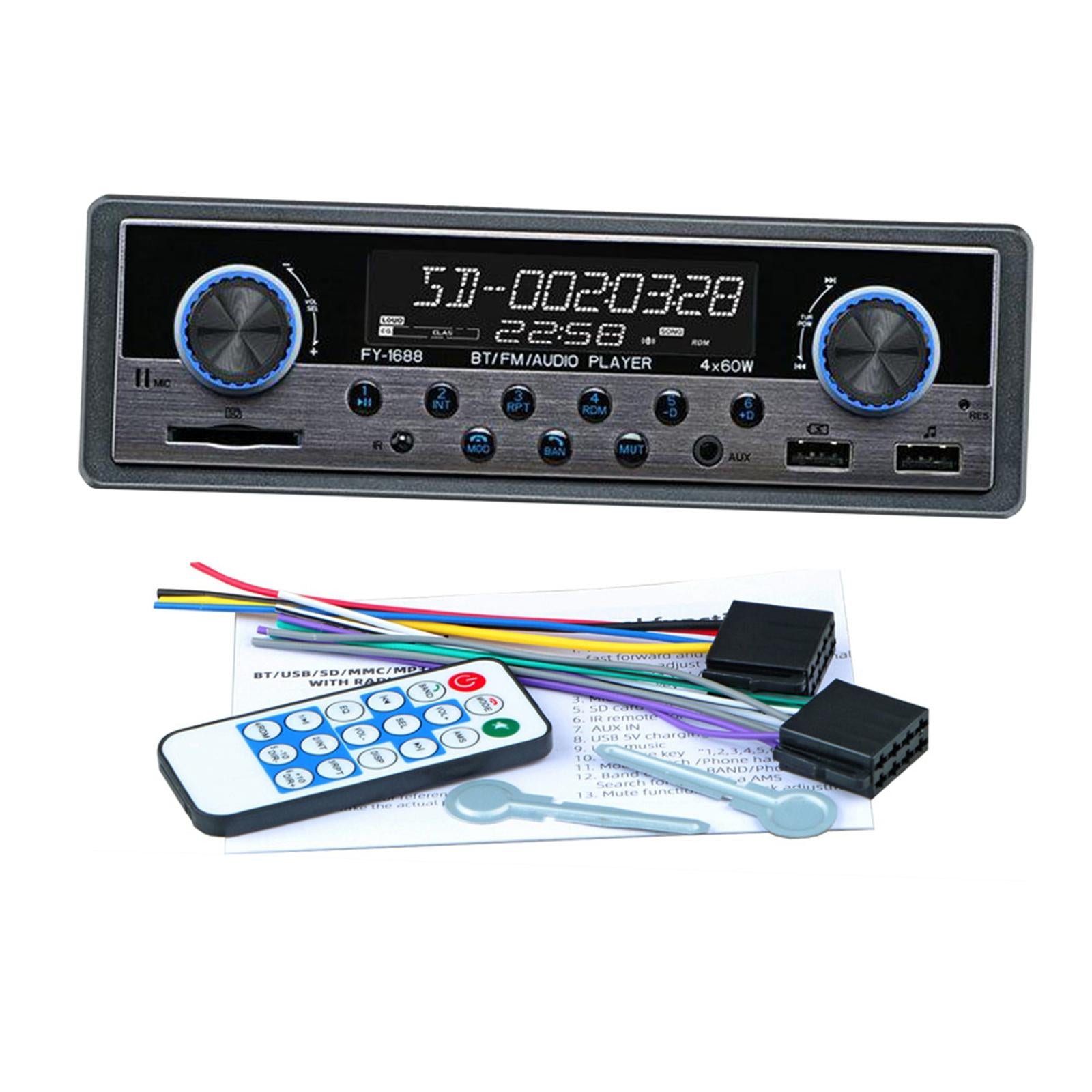 Dual USB Car CD Player Bluetooth Audio Hands Free Calling MP3 Player Gray