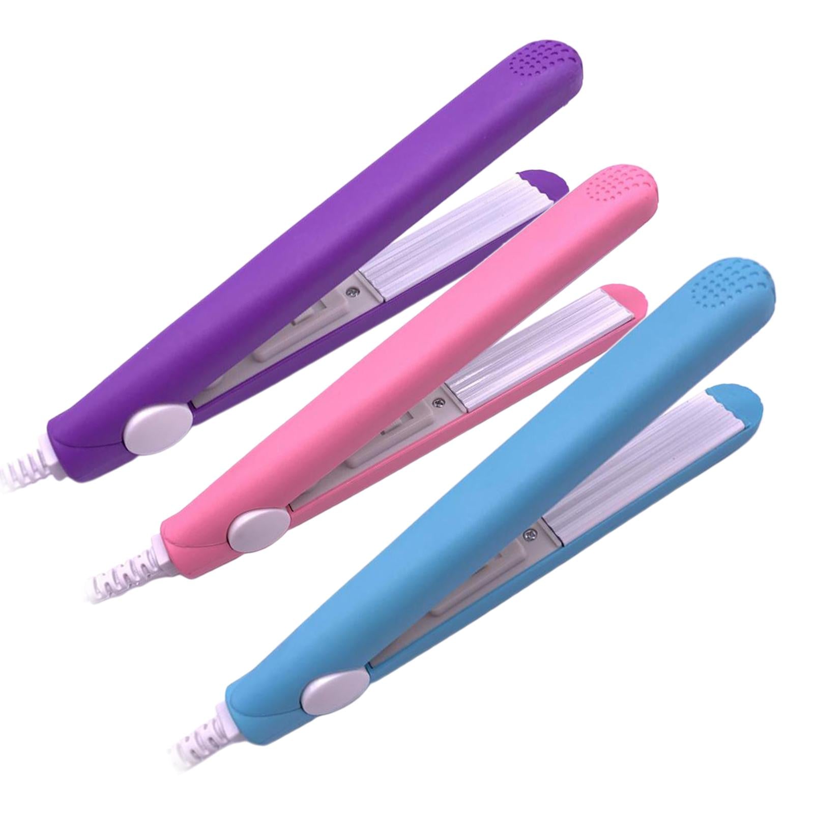 4xMini Hair Straightener Flat Iron Curler Travel Home DIY Hair Style Pink
