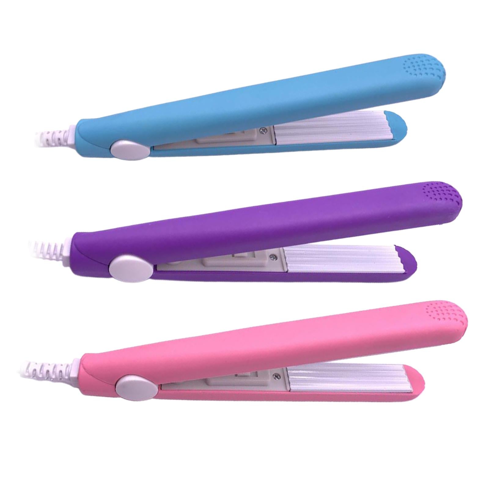 2xMini Hair Straightener Flat Iron Curler Travel Home DIY Hair Style Pink