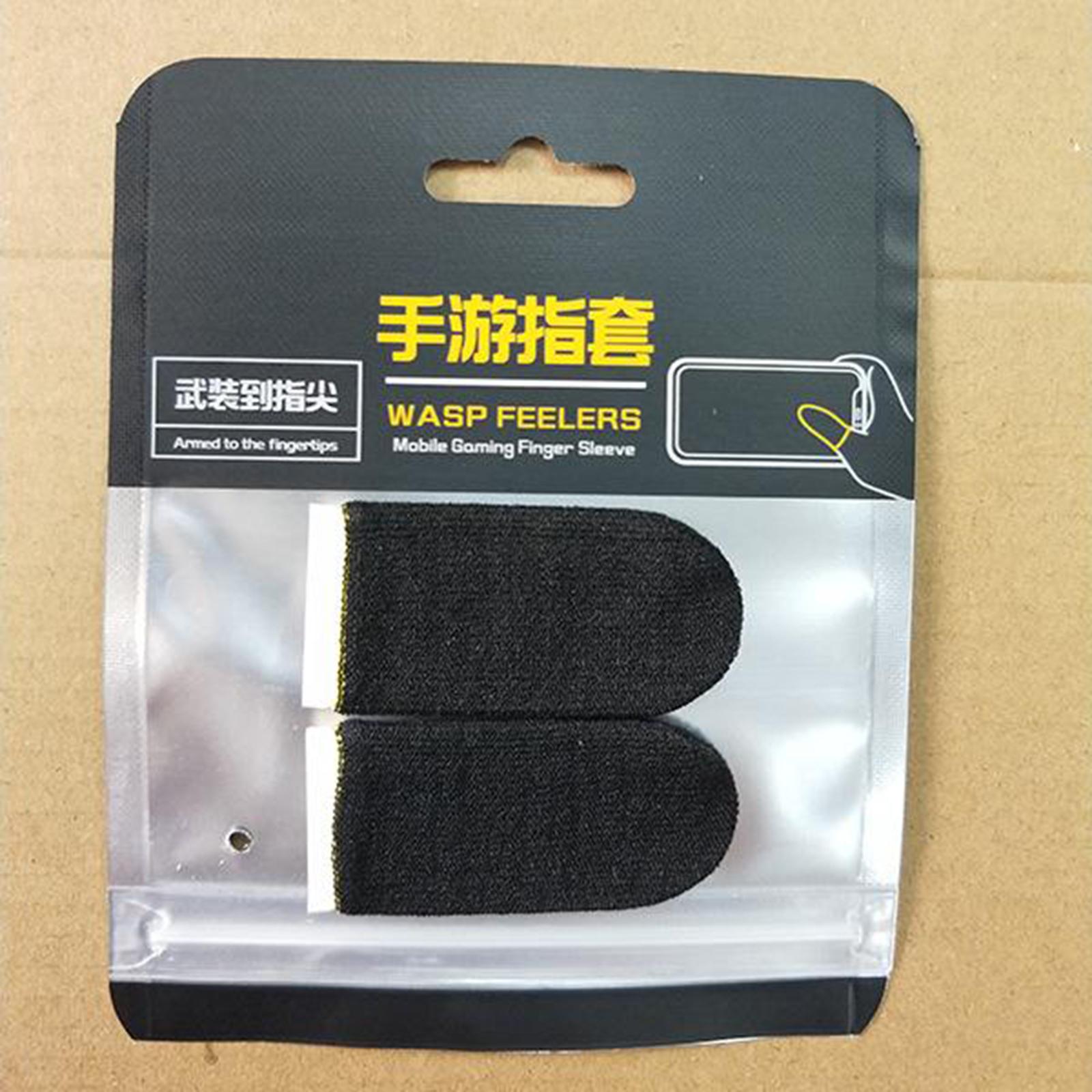 4xMobile Game Controller Finger Sleeve for Knives Out black yellow