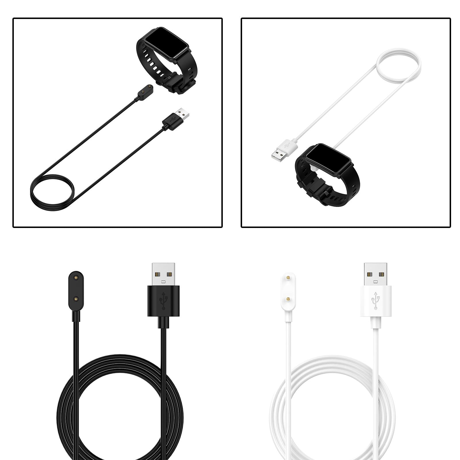 2xWatch Charger Compatible with Huawei Watch Fit USB Charging Cable white