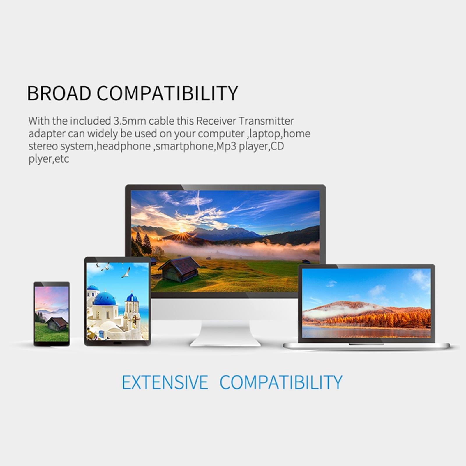 Bluetooth 5.0 Audio Transmitter Receiver USB Adapter For TV PC Car Speaker