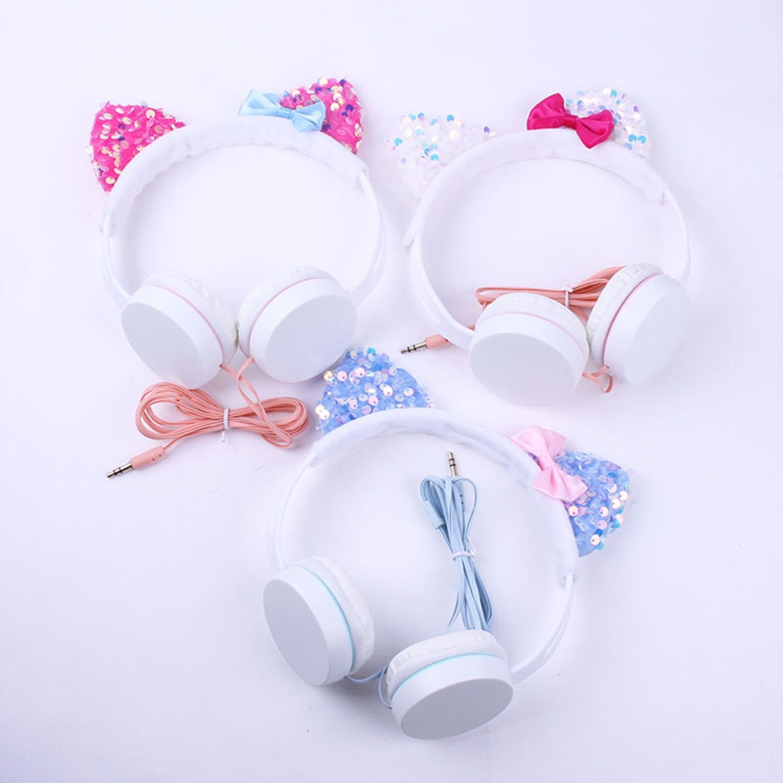 Cat Ear Headset Music Headphones Earphone for Smart Phone Pink