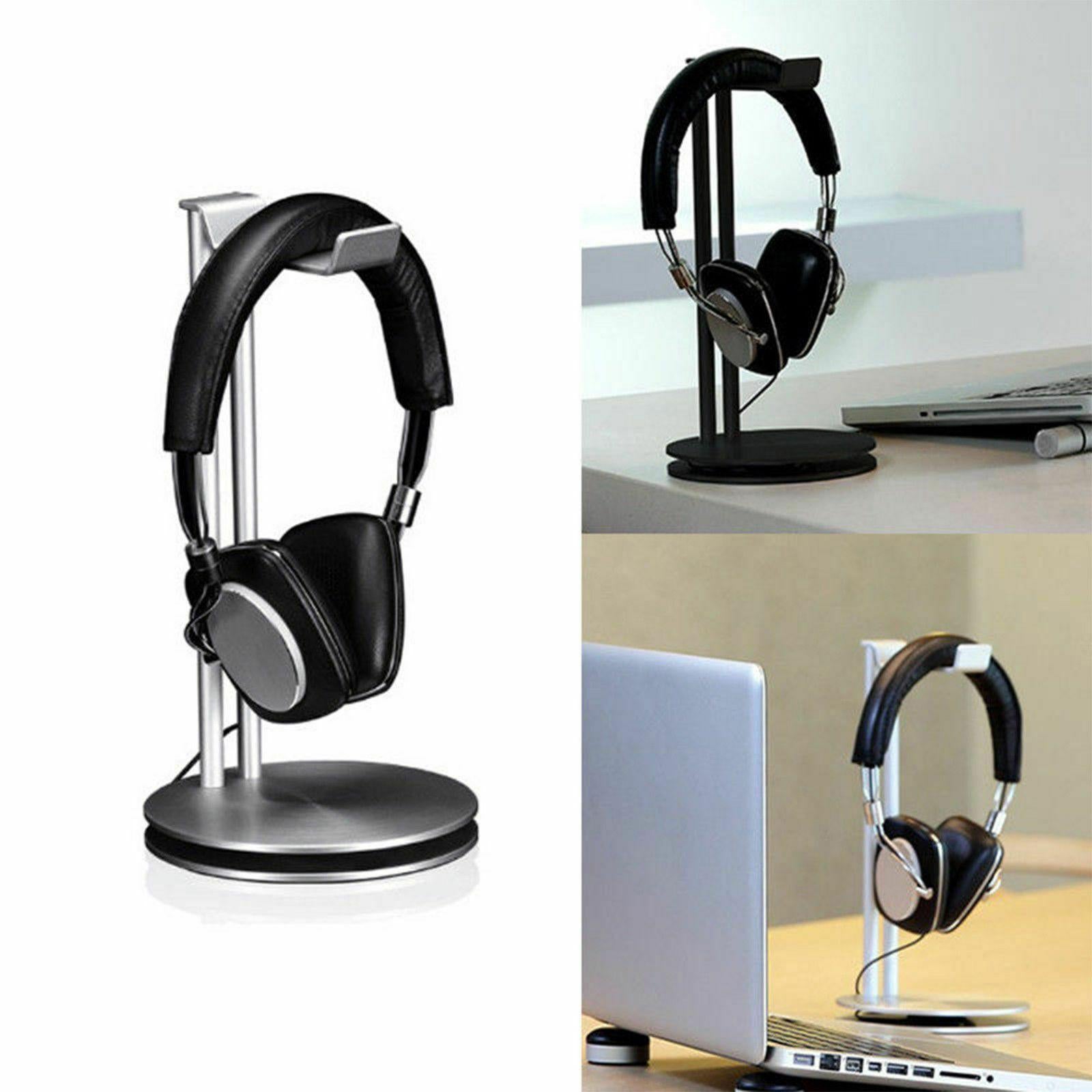 Aluminum Earphone Hanger Bracket Desk Display Stand Headset Holder Black