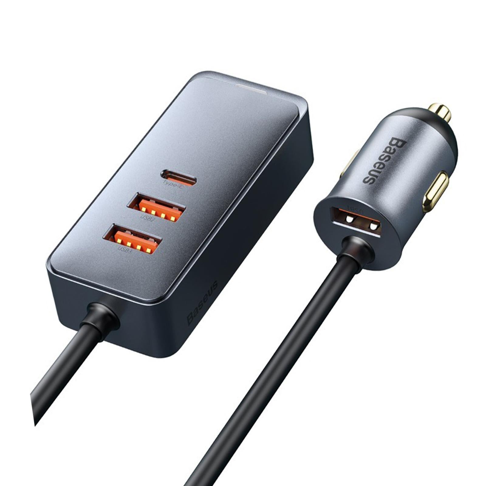 Car Charger 4x30W 4 Ports 120W USB Type-C Quick Charge for Mobilephone 2U+2C