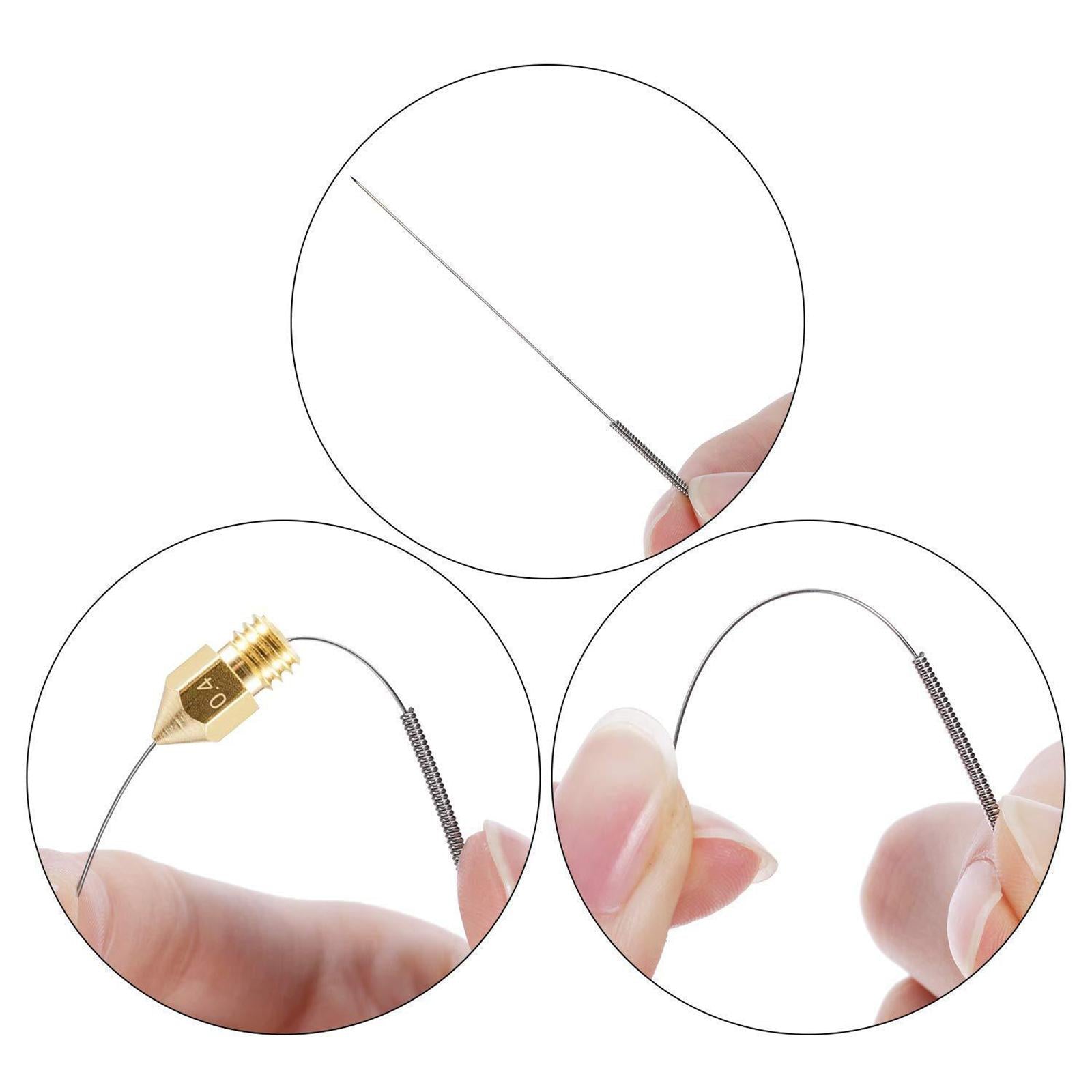 Brass MK8 0.4mm Nozzle CleaningTool Kit Needle Tweezers for 3D Printer Set B
