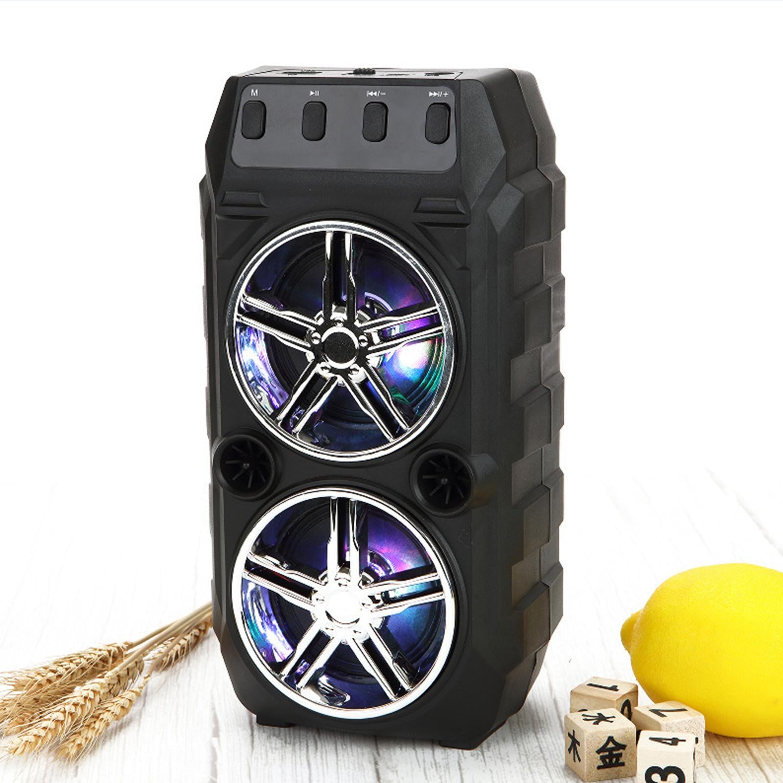 Bluetooth Karaoke Speaker USB Stereo Musical Player for Outdoor Silver Gray