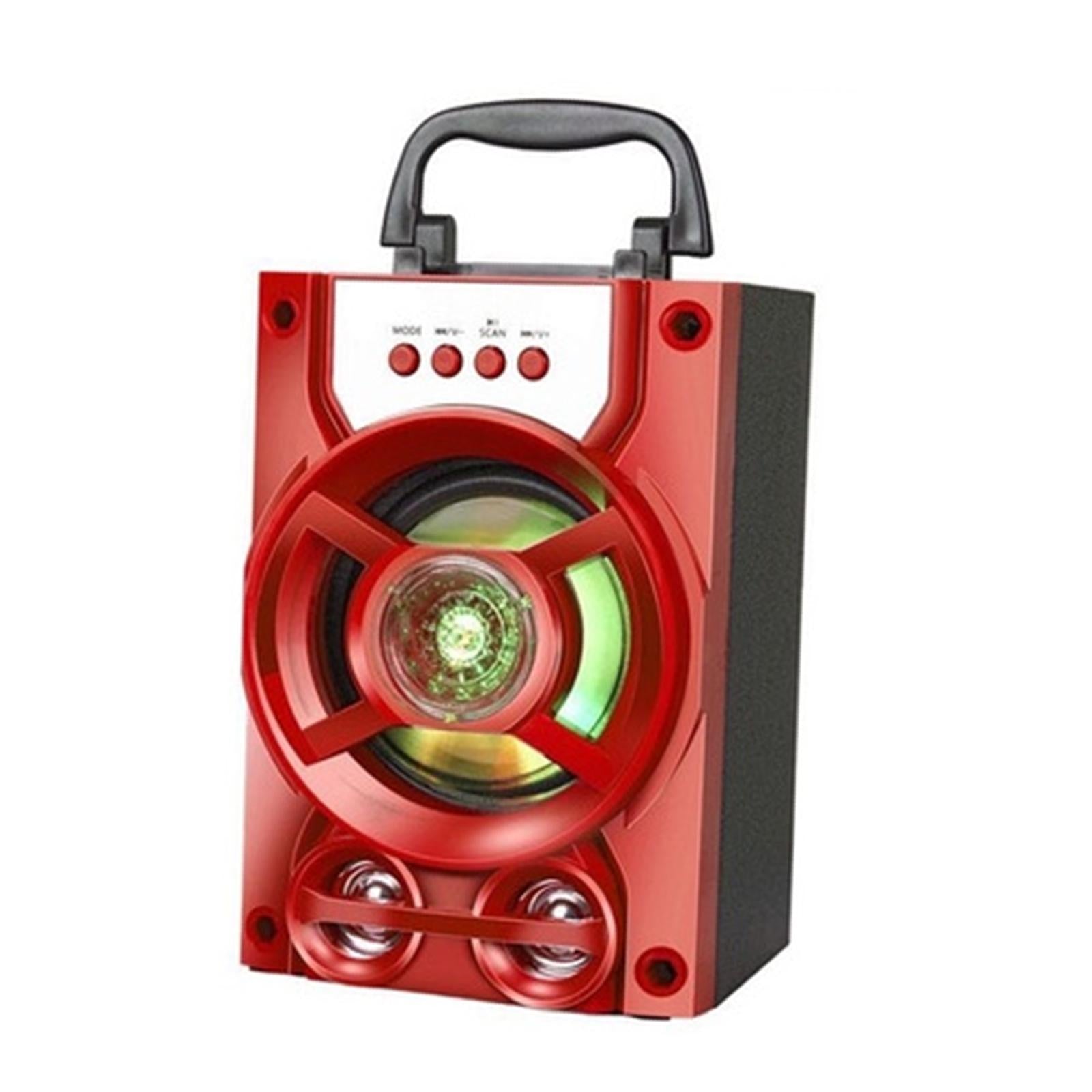 Bluetooth Karaoke Machine Speakers USB LED for Indoor Outdoor Singing Red