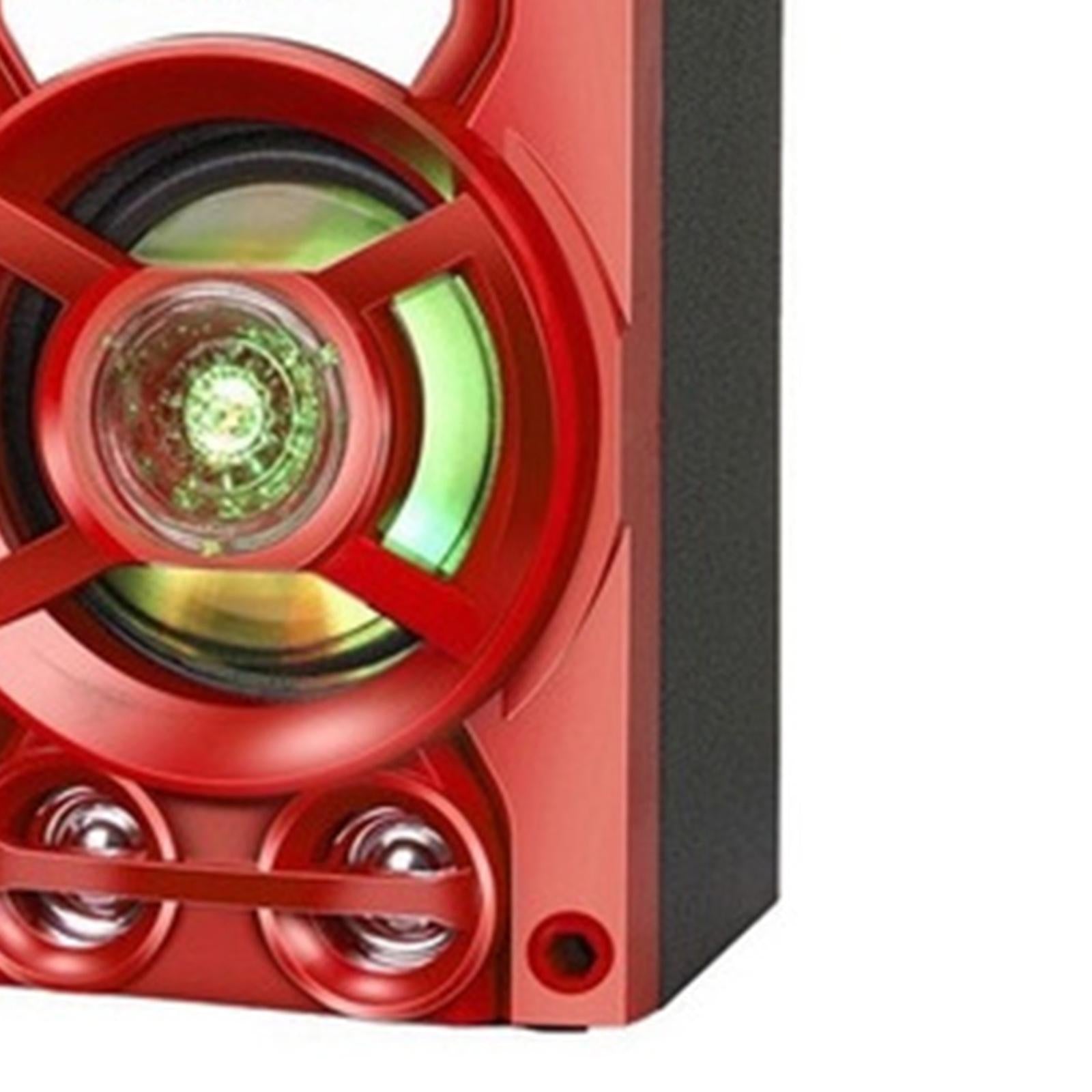 Bluetooth Karaoke Machine Speakers USB LED for Indoor Outdoor Singing Red