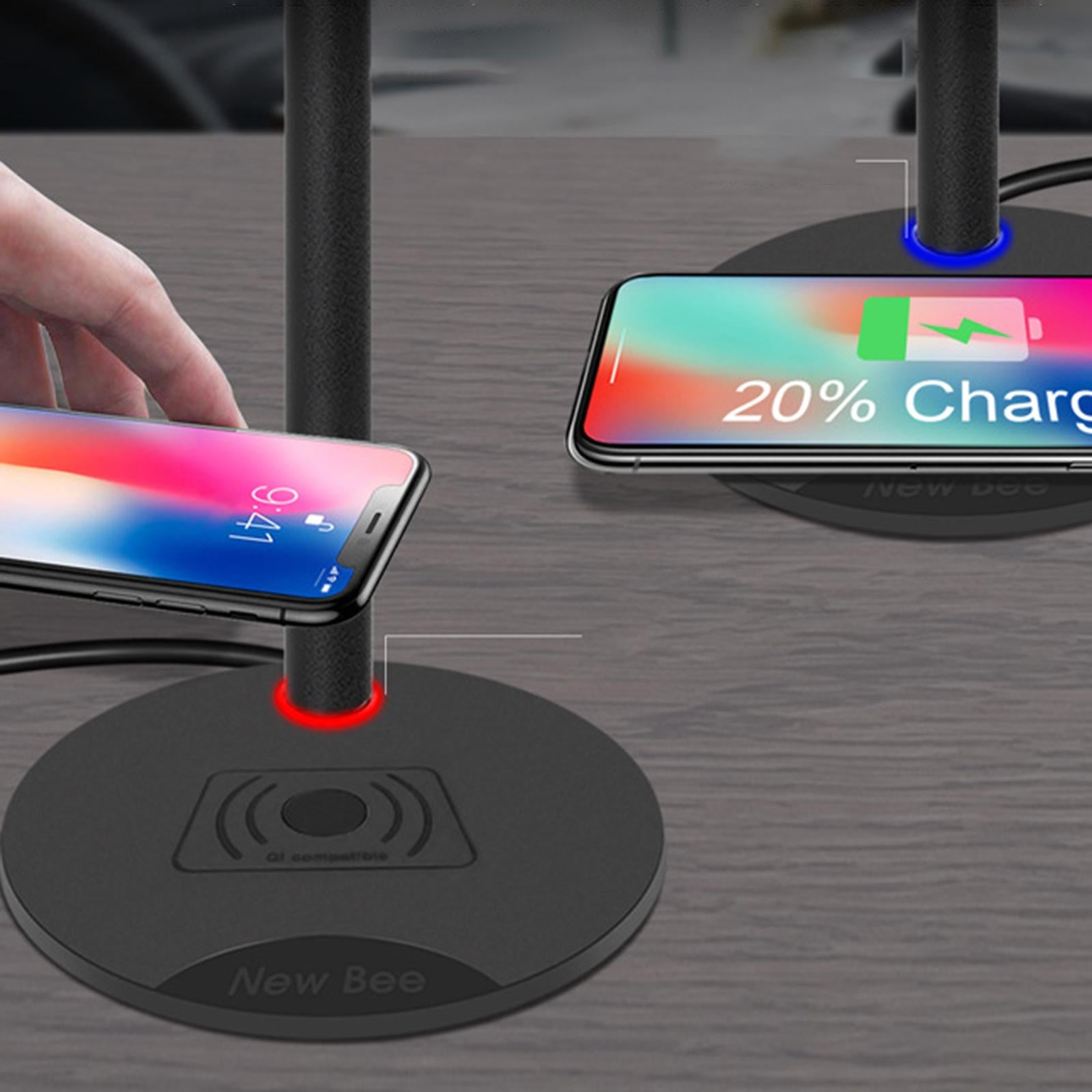 Desk Wireless Fast Charging Headphone Stand for Gamer for Phones Black