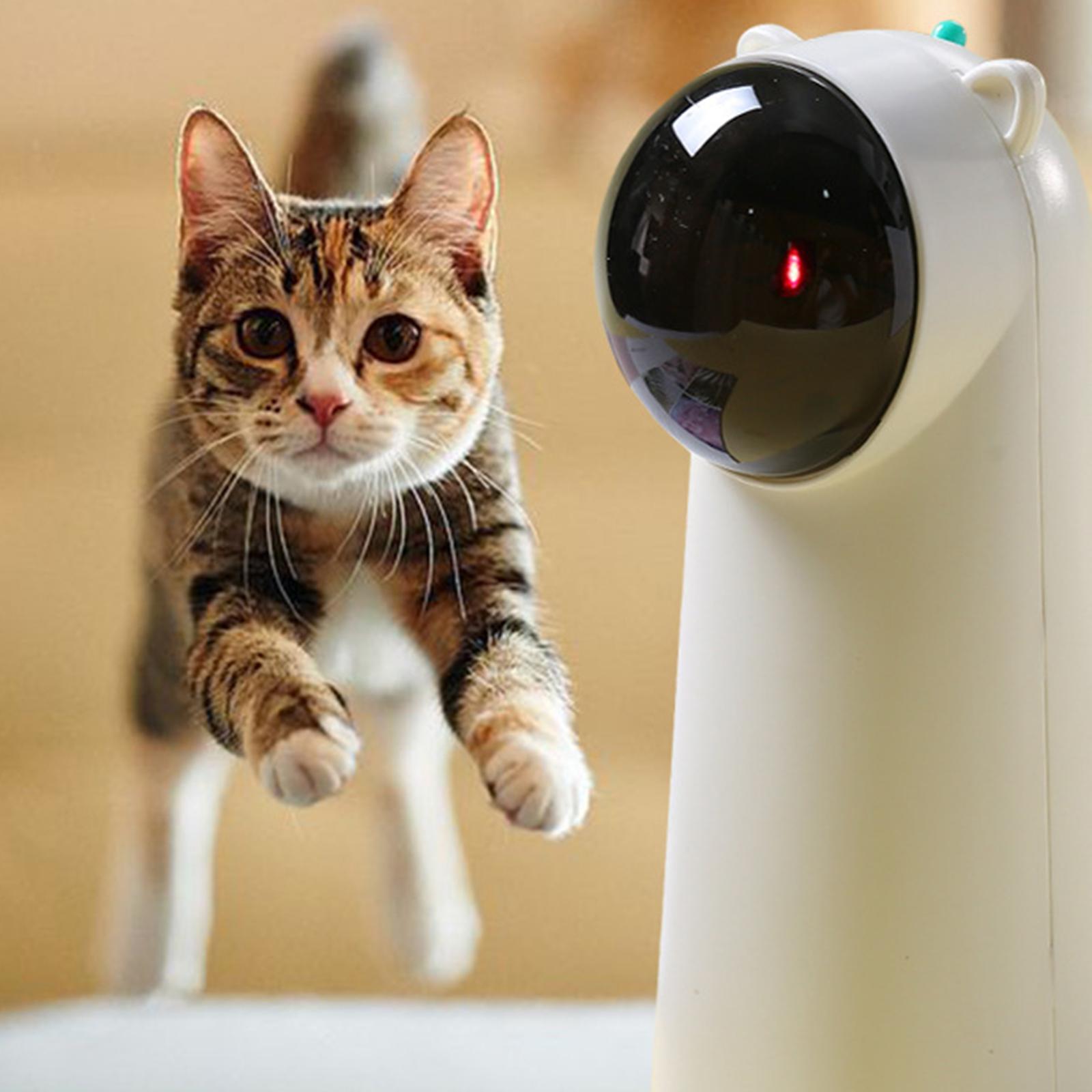 Automatic Cat Toys Interactive Smart Teasing Pet LED Funny Handheld White