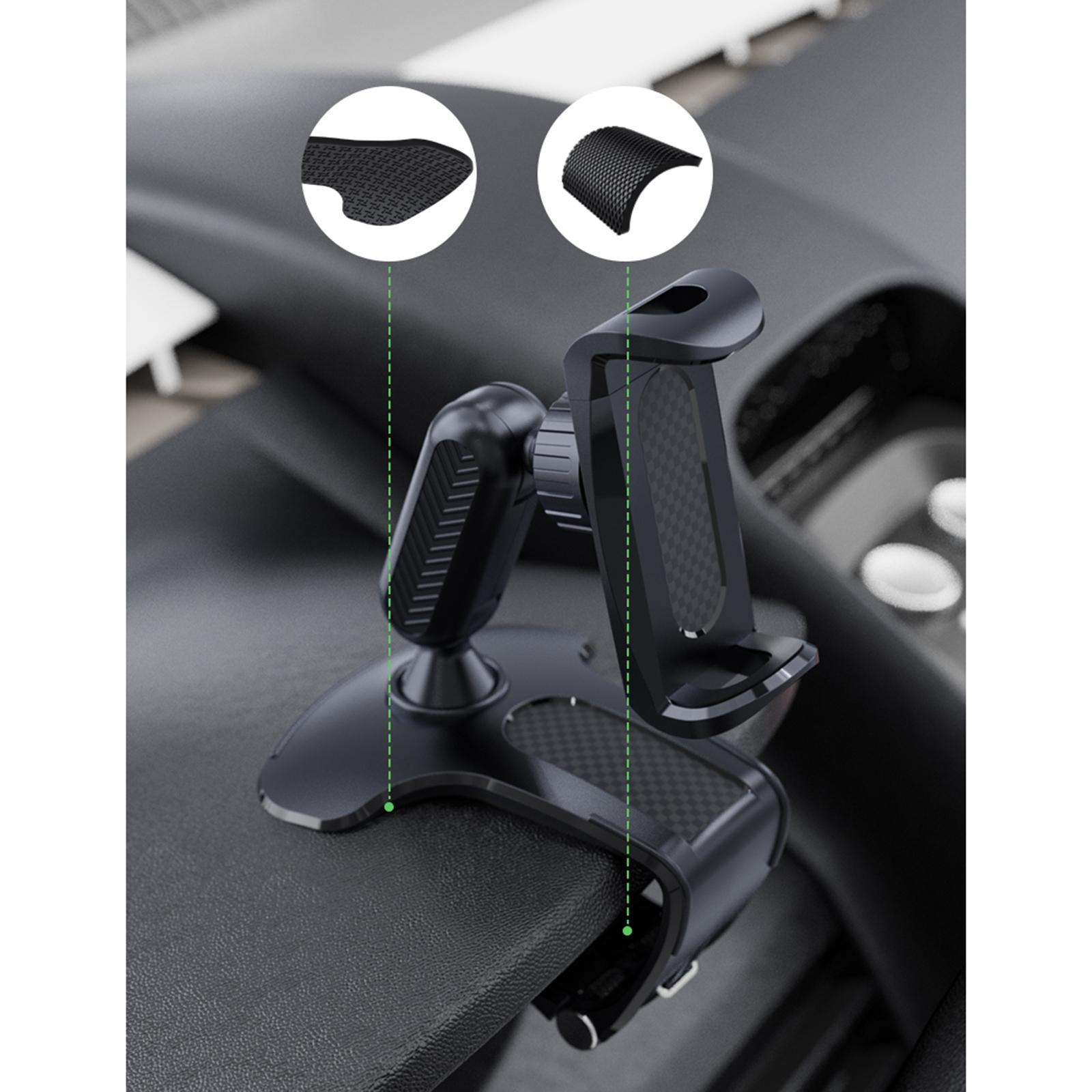 Car Dashboard Phone Bracket 360 Rotatable gm visor touch lock