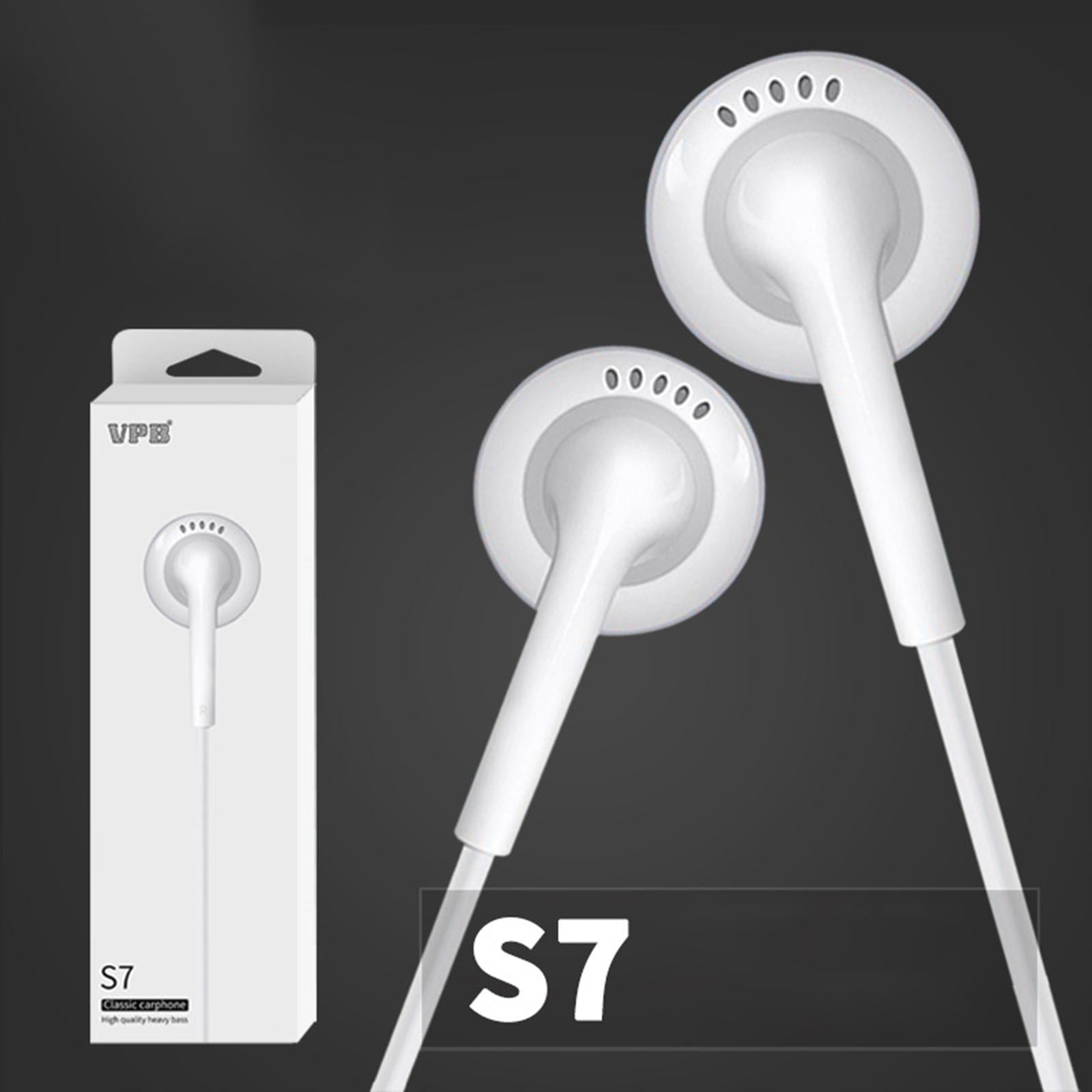 3xUniversal S7 3.5mm Wired In-Ear Earphone for Phones PC laptop Bagged White
