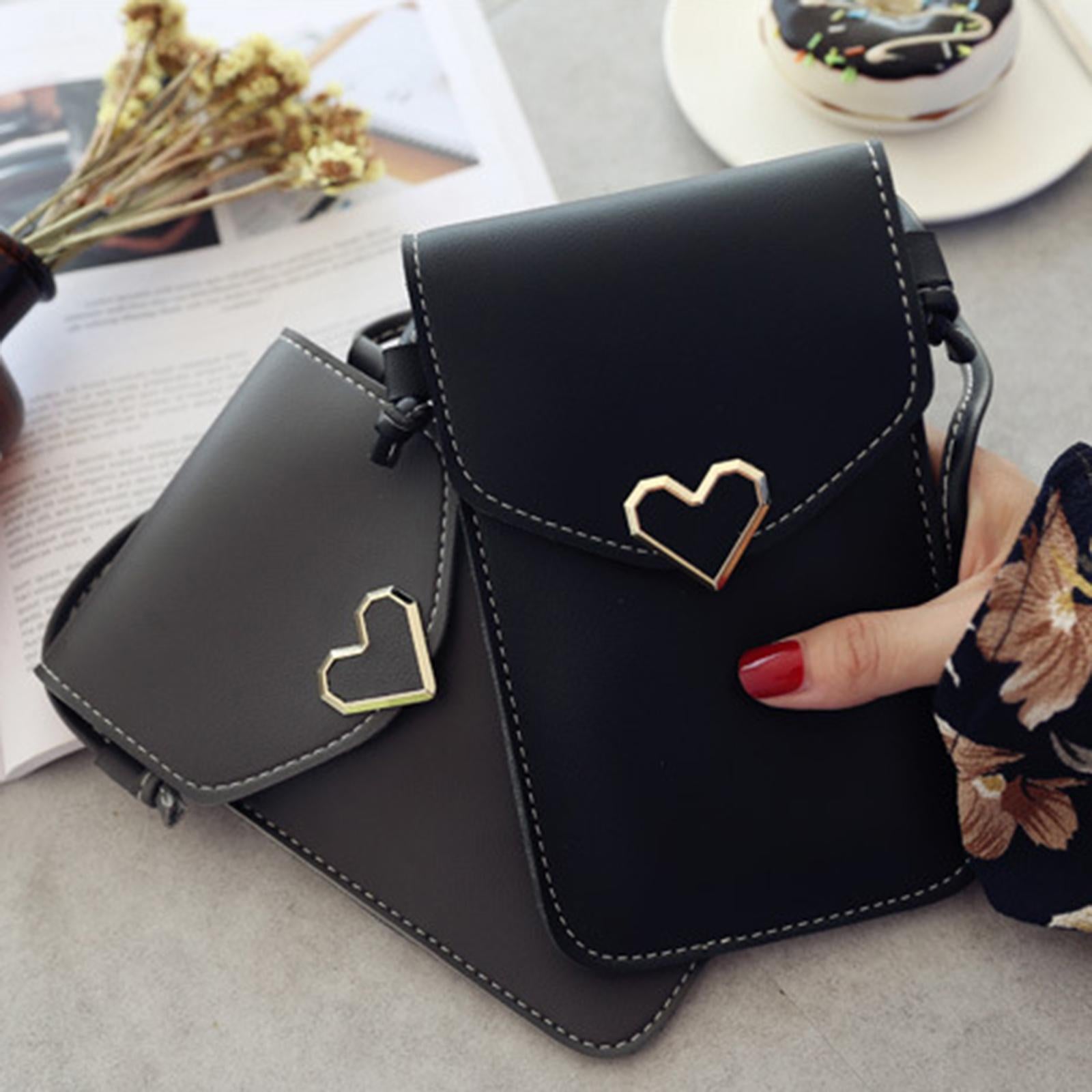 Crossbody Shoulder Bag Card Slots Lightweight for phone Lady Female black