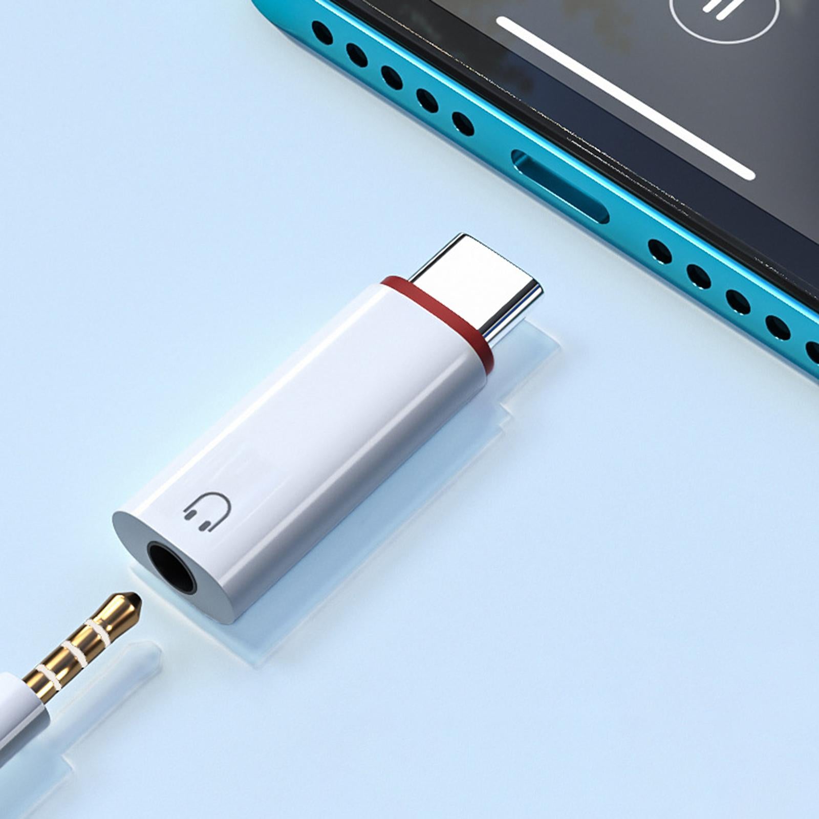 2xType C to 3.5mm Audio Adapter Headphone Adapter for Smartphones Stereo Black