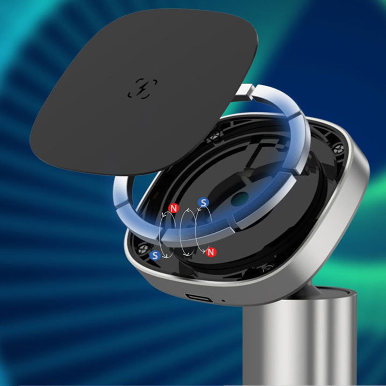 Car Phone Holder Magnetic Charge 360 Degree Rotating for Phone 12 Gray