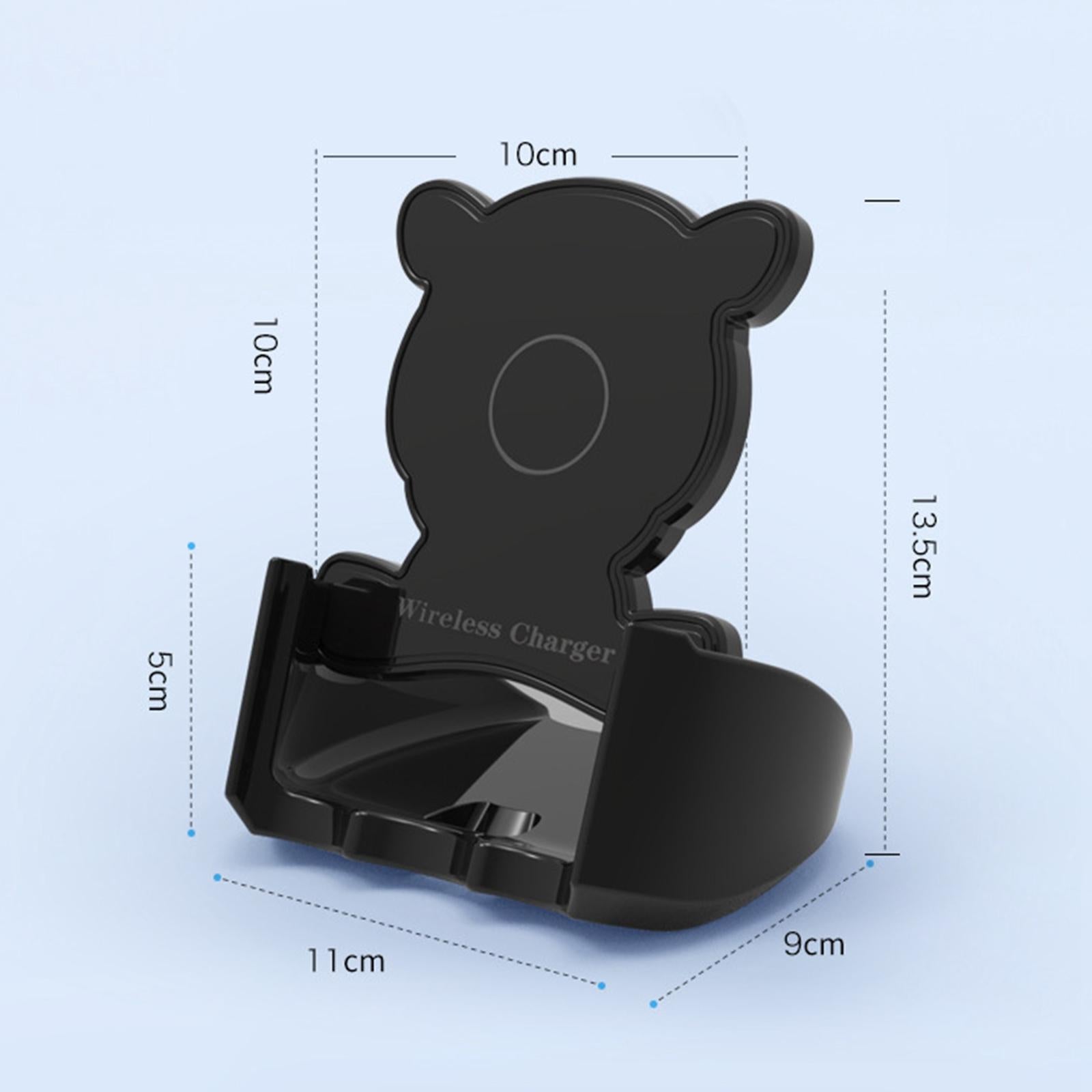 Desktop Vertical Wireless Charging Stand Fast Charge Phone Holder Black