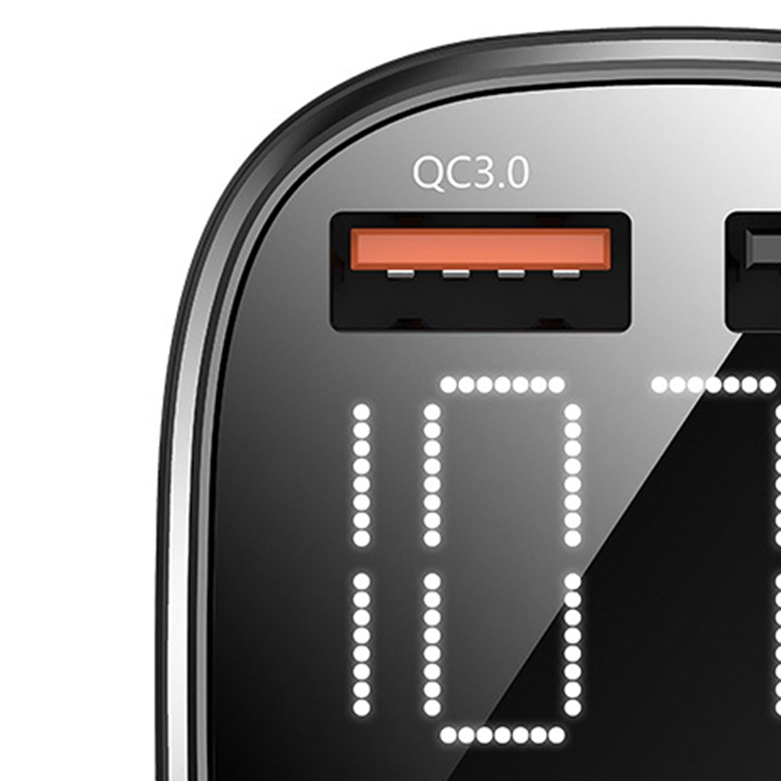 Car FM Transmitter 2 USB Port Support TF Card MP3 Player QC3.0 with Cable