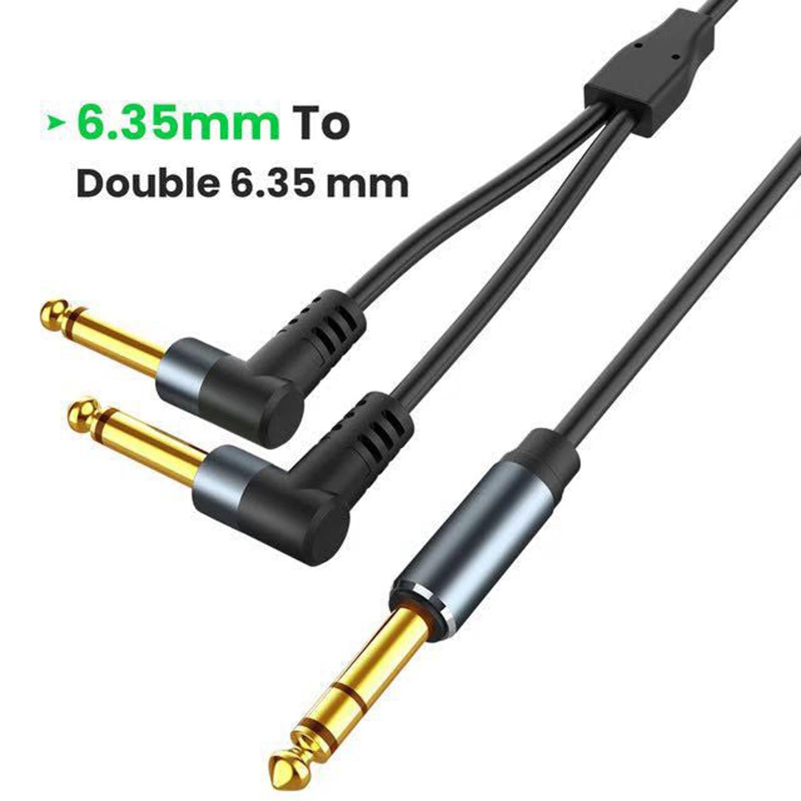 1/4 Insert Cable 6.35mm TRS to Dual 6.35mm TS for Sound Cards Amplifiers