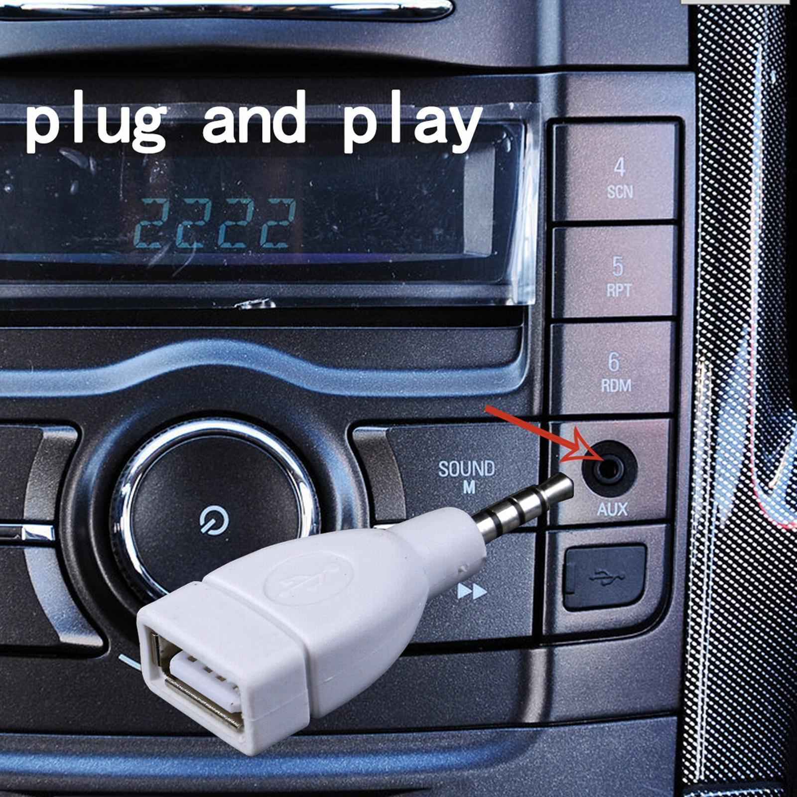 3.5mm Male AUX Audio Plug Jack to USB 2.0 Female Adapter Cable Accessories