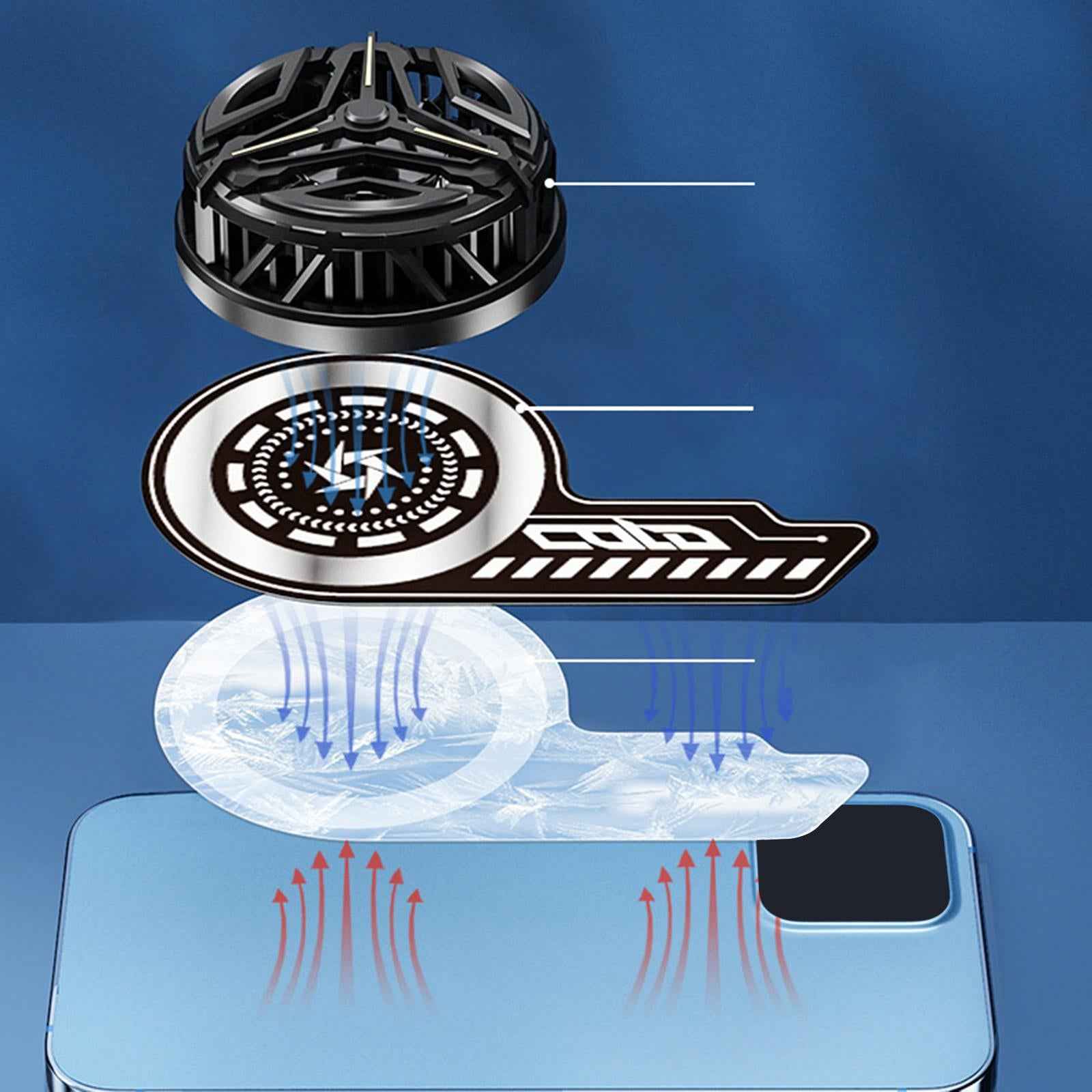 Universal Phone Cooler Pad Heatsink Cooling Black Games Holder Sticker