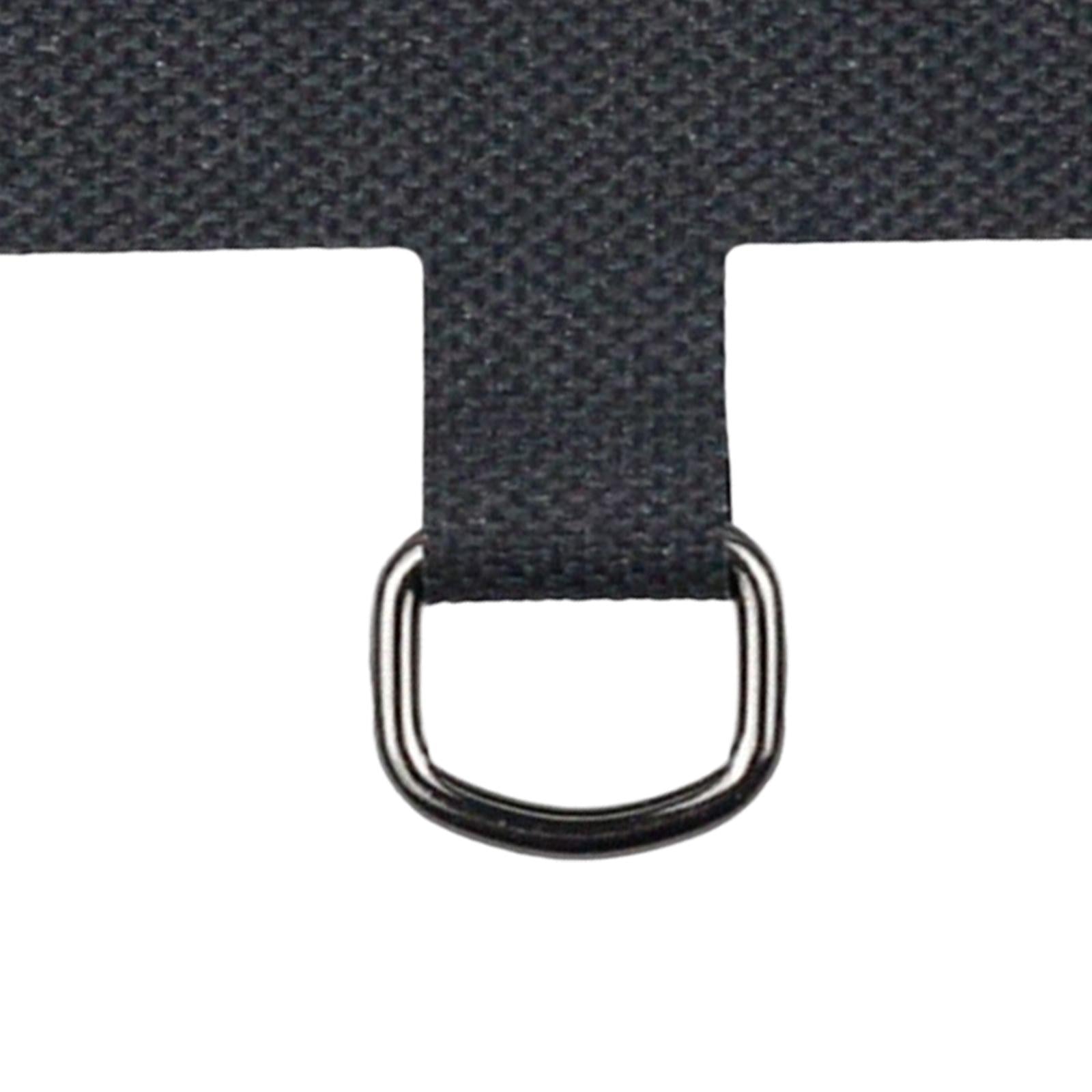 2xUniversal Phone Lanyard Patch with Metal Ring for Cellphone Case Black