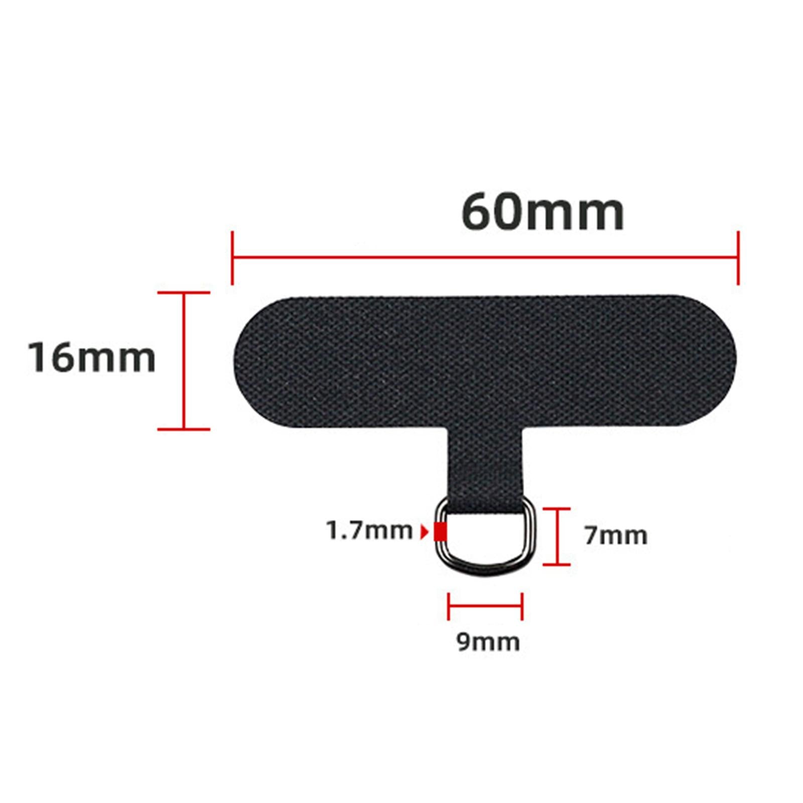 2xUniversal Phone Lanyard Patch with Metal Ring for Cellphone Case Black