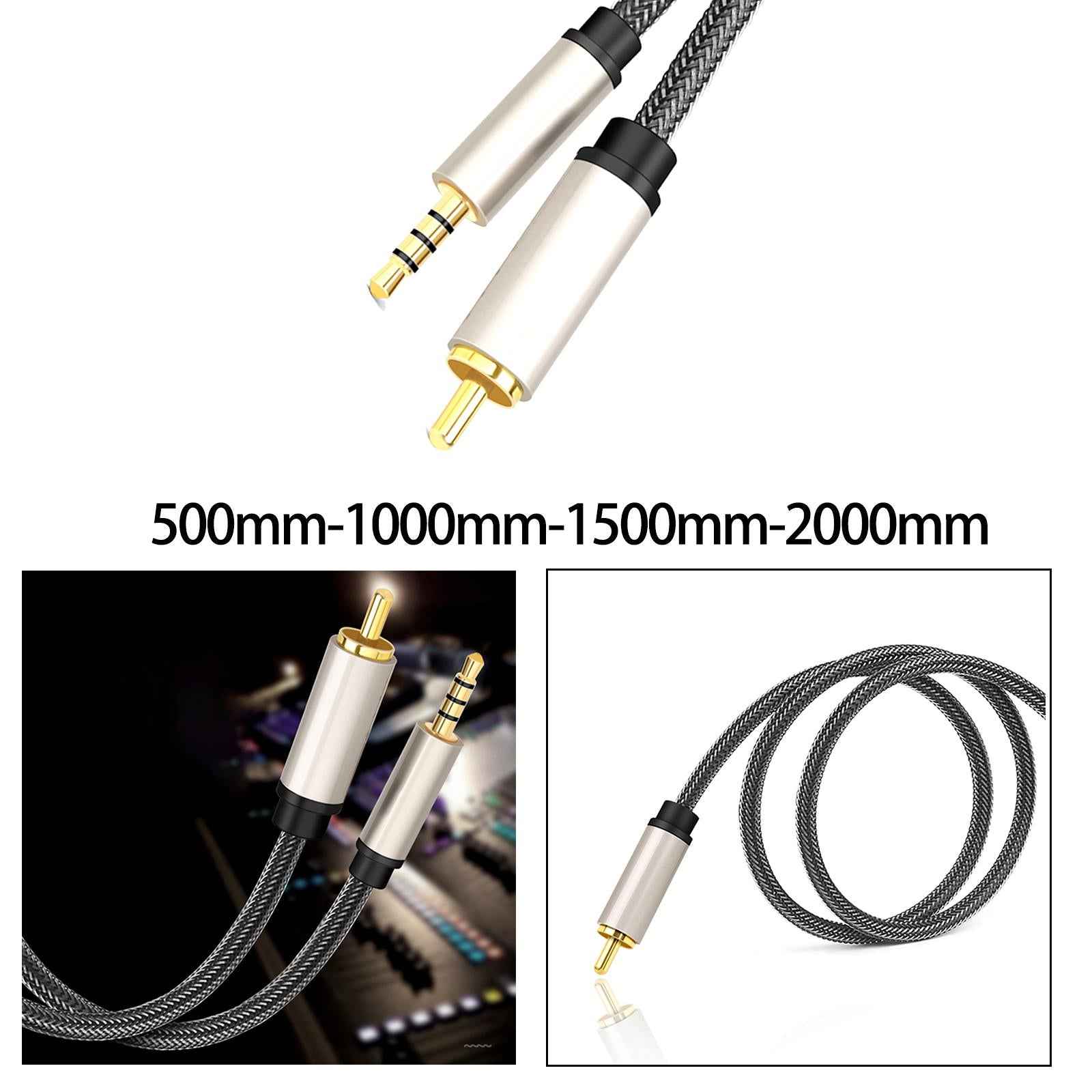 Audio Video Cable RCA to 3.5mm Digital Coaxial Cable for Home Stereos HDTV 50cmx1cmx1cm