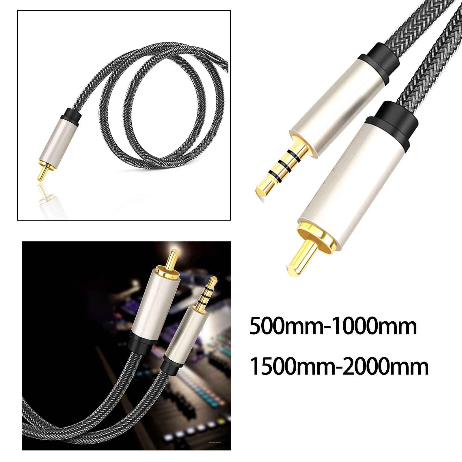 Audio Video Cable RCA to 3.5mm Digital Coaxial Cable for Home Stereos HDTV 50cmx1cmx1cm