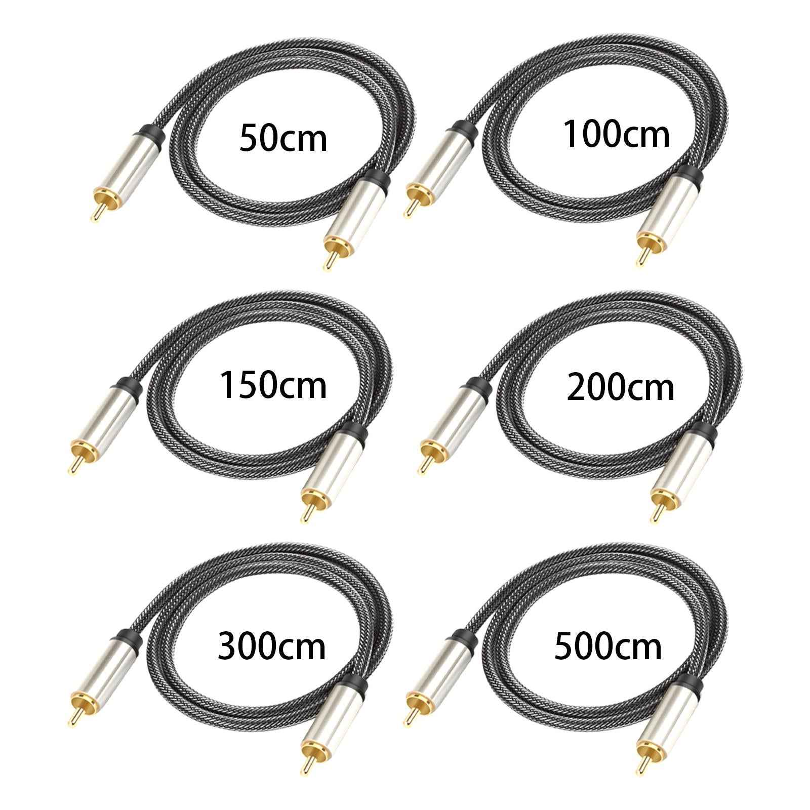 Coaxial Digital Audio Cable 1 Male to 1 Male RCA for Soundbar 0.5m