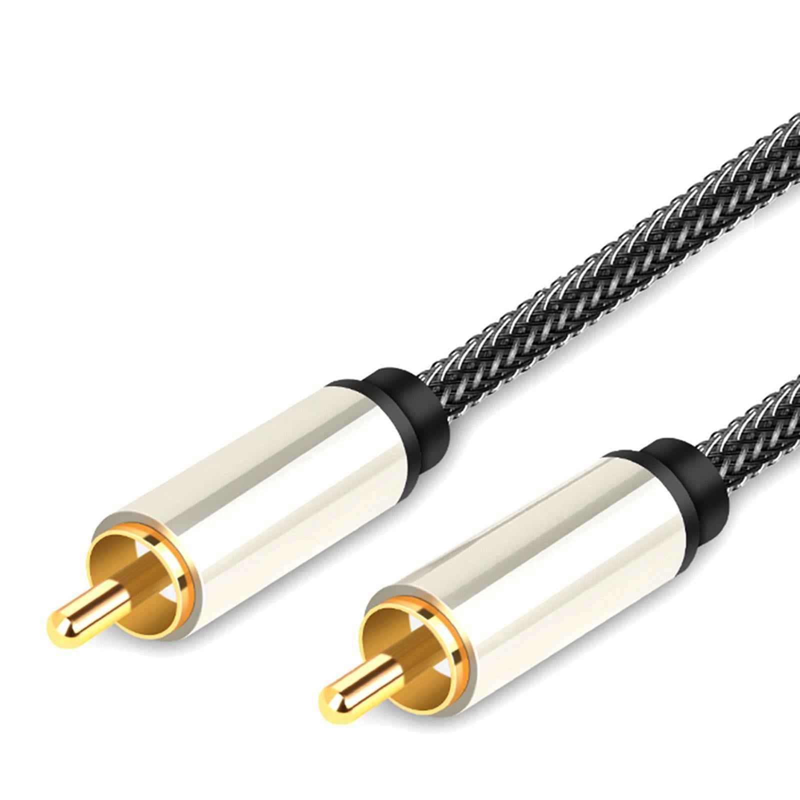 Stereo Audio Cable Braided 1 Male to 1 Male RCA Connector for Amplifier HDTV