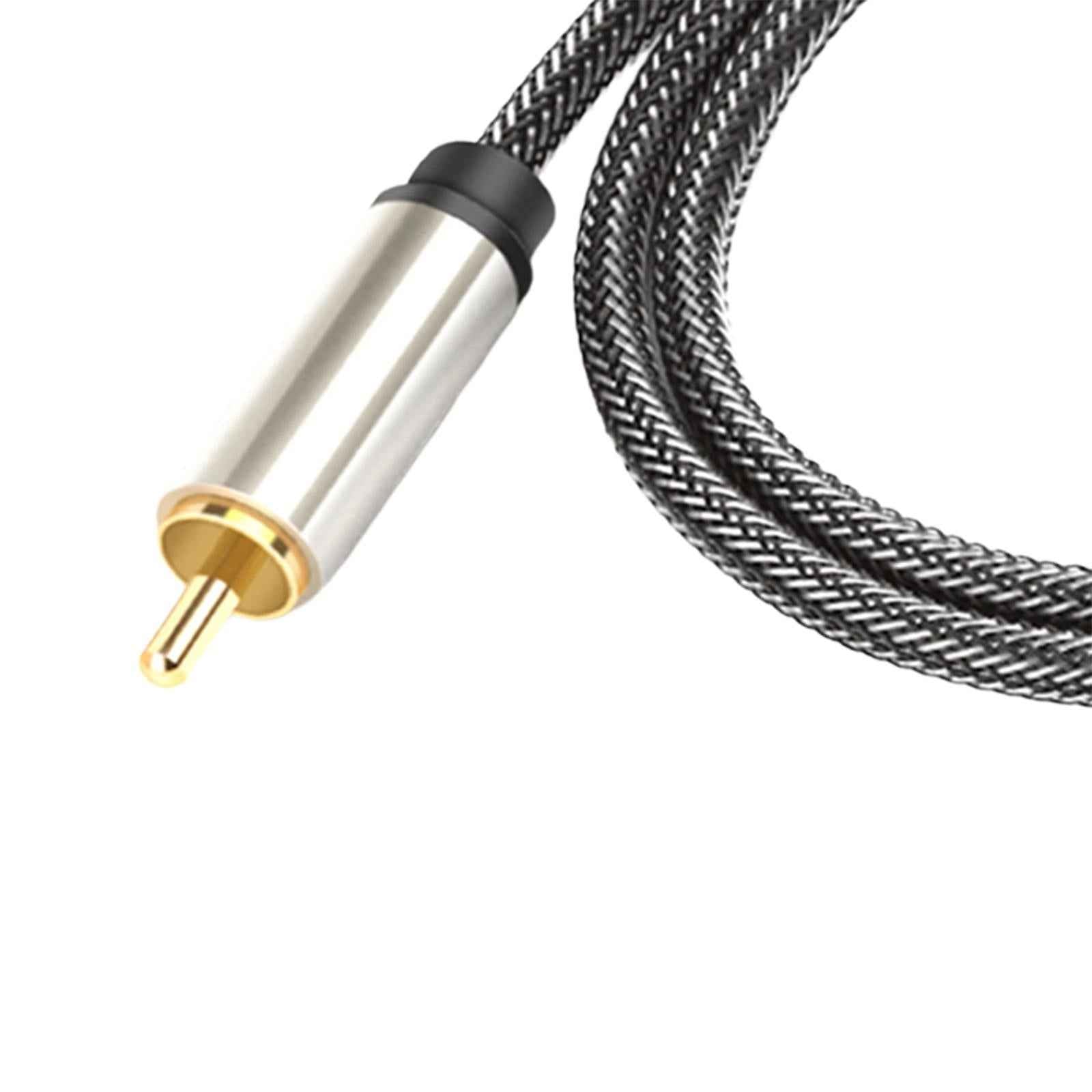 Stereo Audio Cable Braided 1 Male to 1 Male RCA Connector for Amplifier HDTV