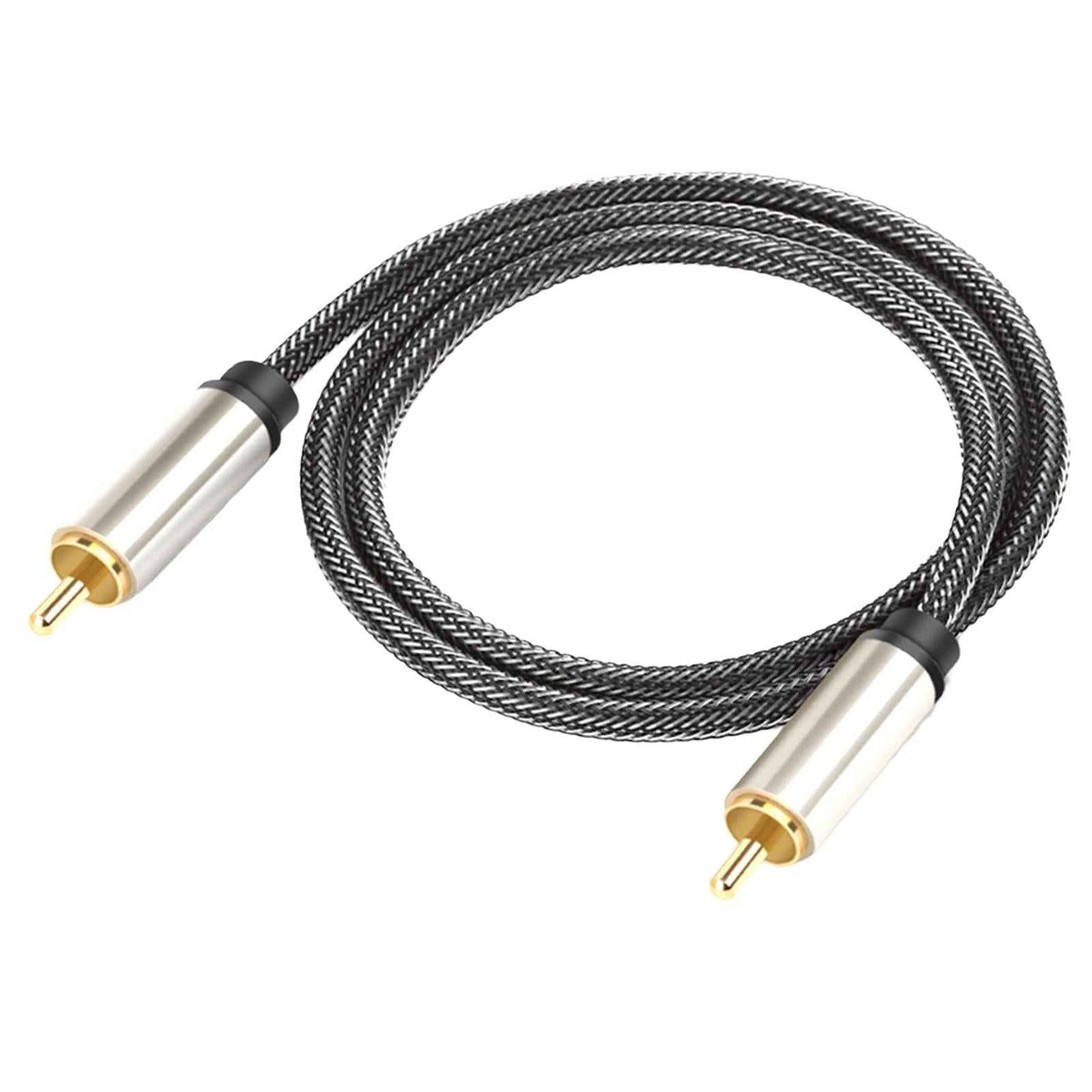 Stereo Audio Cable Braided 1 Male to 1 Male RCA Connector for Amplifier HDTV